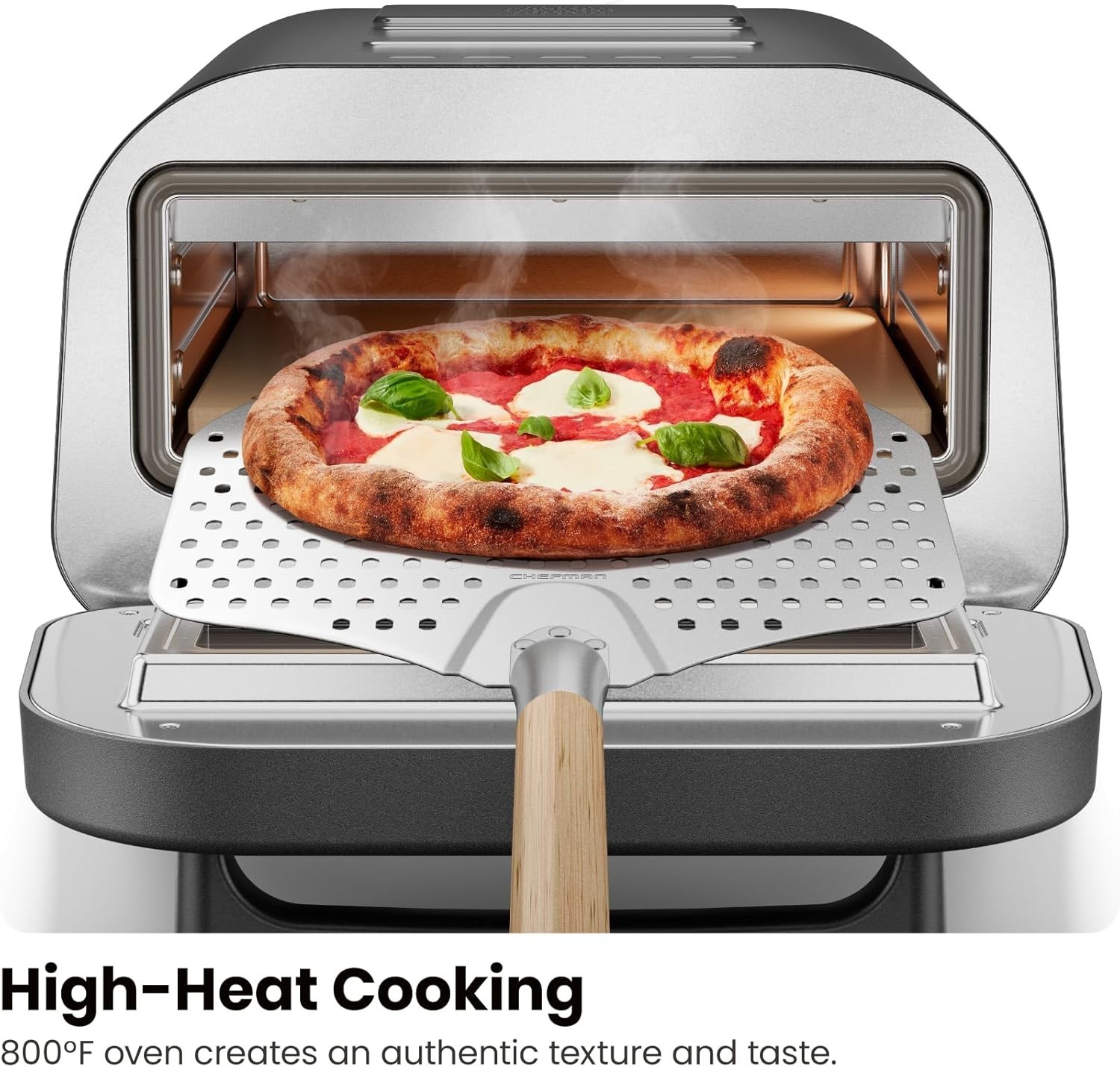 High-Heat Indoor Pizza Oven – Enjoy Perfect Pizzas with Stone and Peel Included