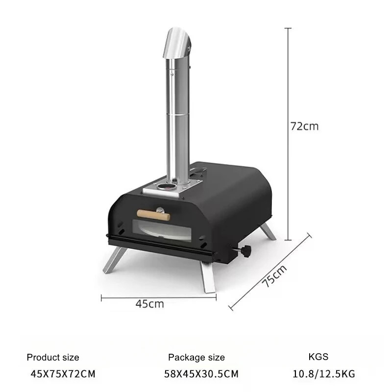 Pizza Oven with Thermometer Folding Portable Pizza Oven for Home Commercial Use