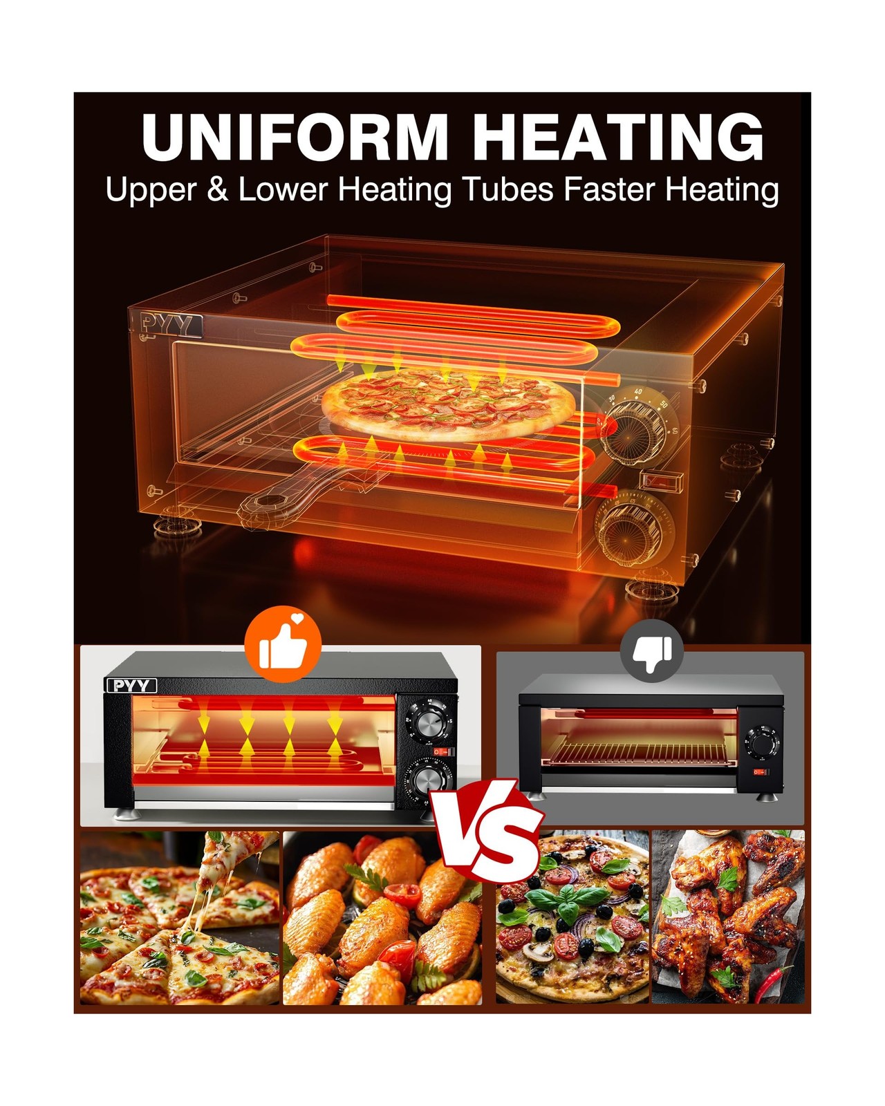PYY Electric Pizza Oven Indoor Countertop Pizza Oven Commercial Pizza Maker M…