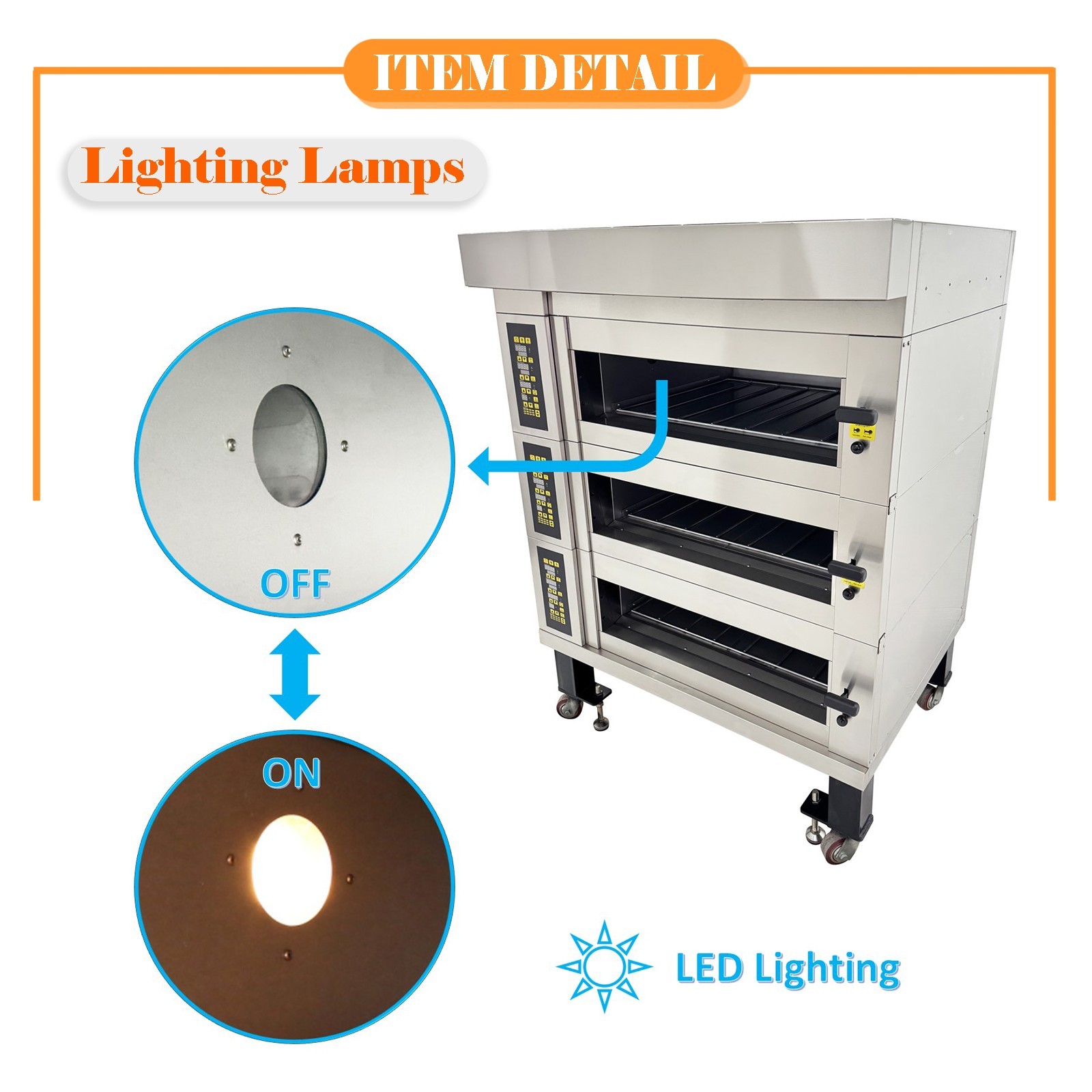 220V European Style Electric Pizza Oven 19.8KW Removable Electric Oven 3PH