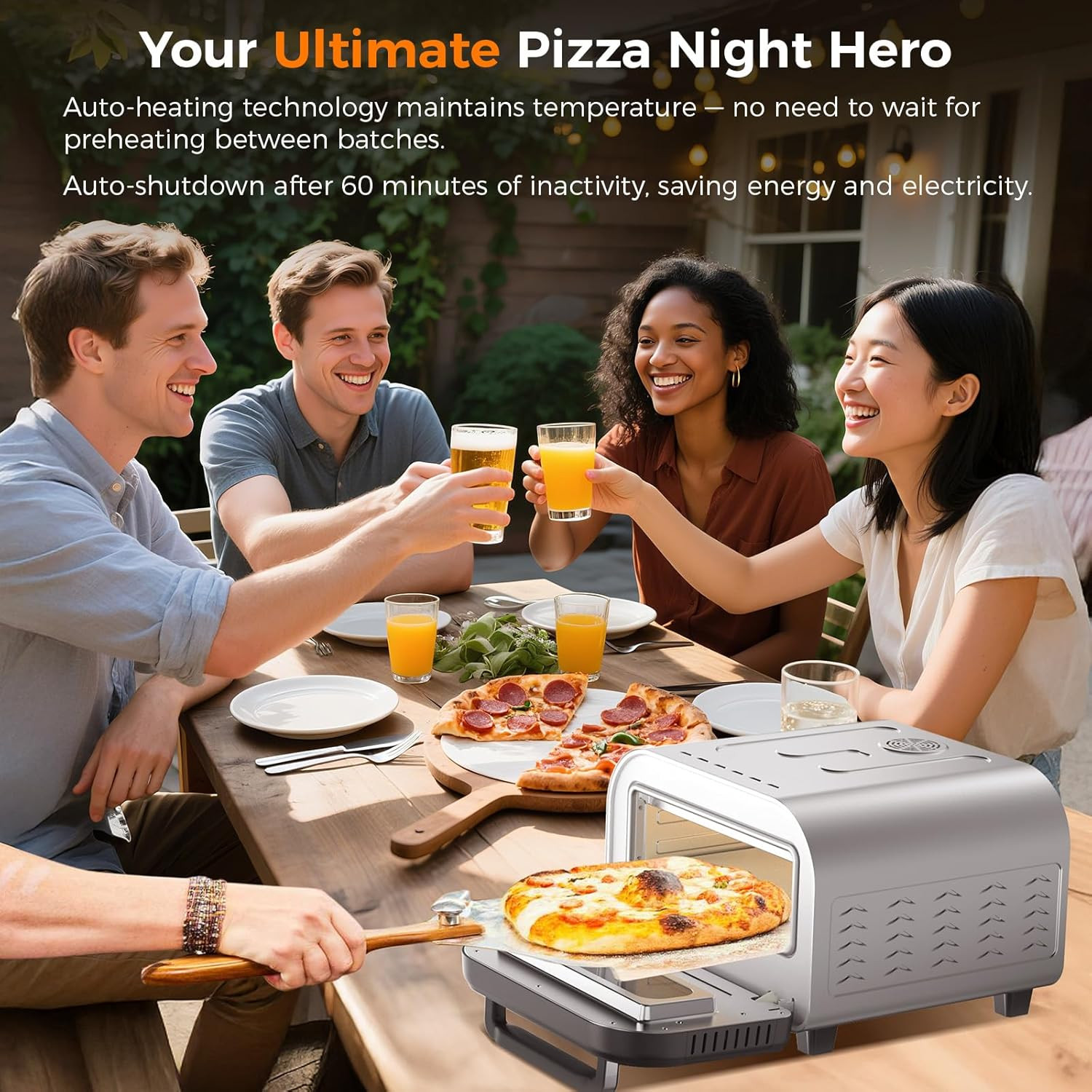 Pizza Oven Indoor,Pizza Maker,Makes 12 Inch Pizzas in 90S at 850°F,Countertop El