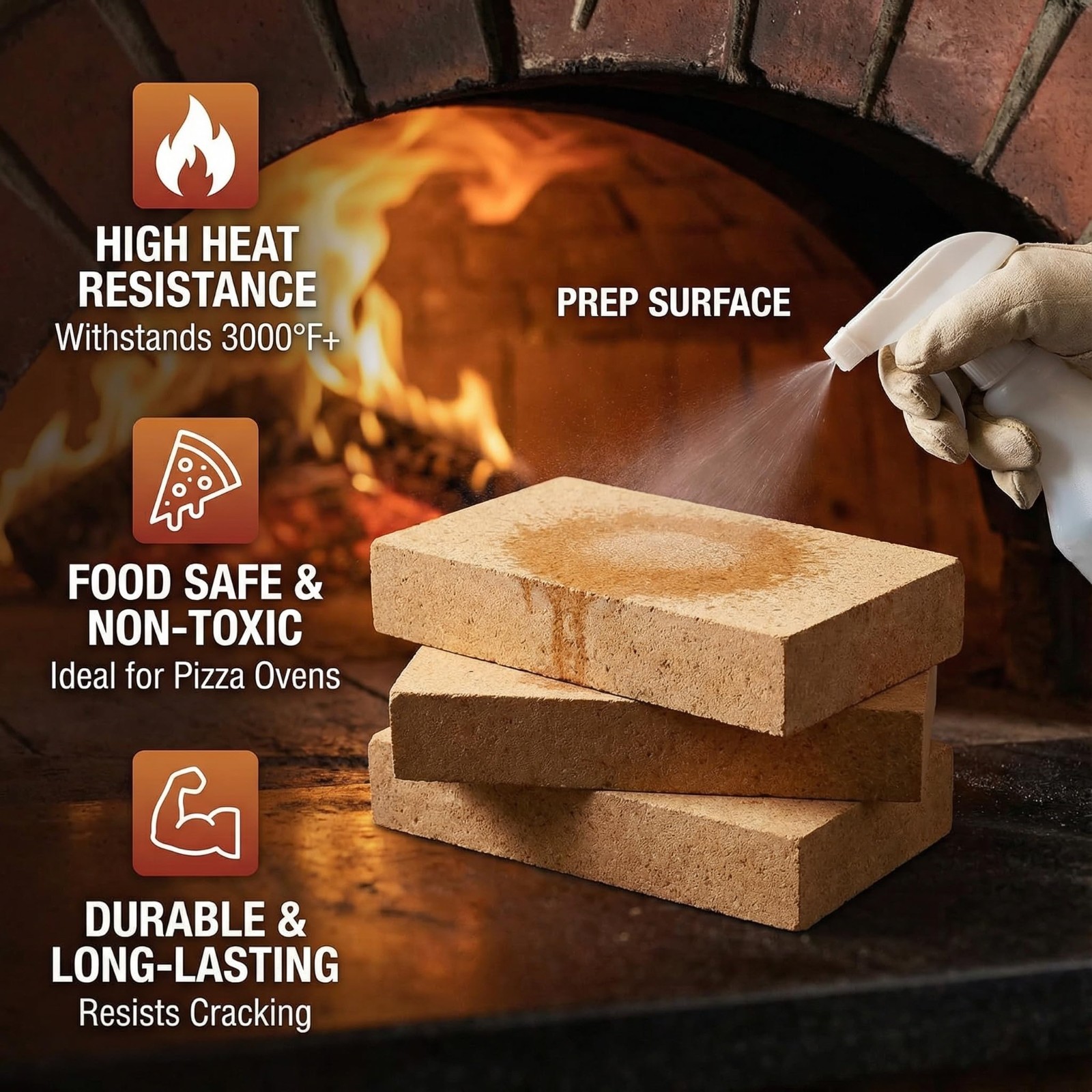 12 Pack High Temp Firebricks 3000°F Insulating 9″x4.5″x0.8″ for Pizza Oven, Wood