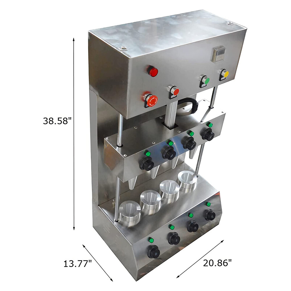 Commercial Handheld Pizza Cone Maker Forming Machine 4Molds Stainless Steel 110V