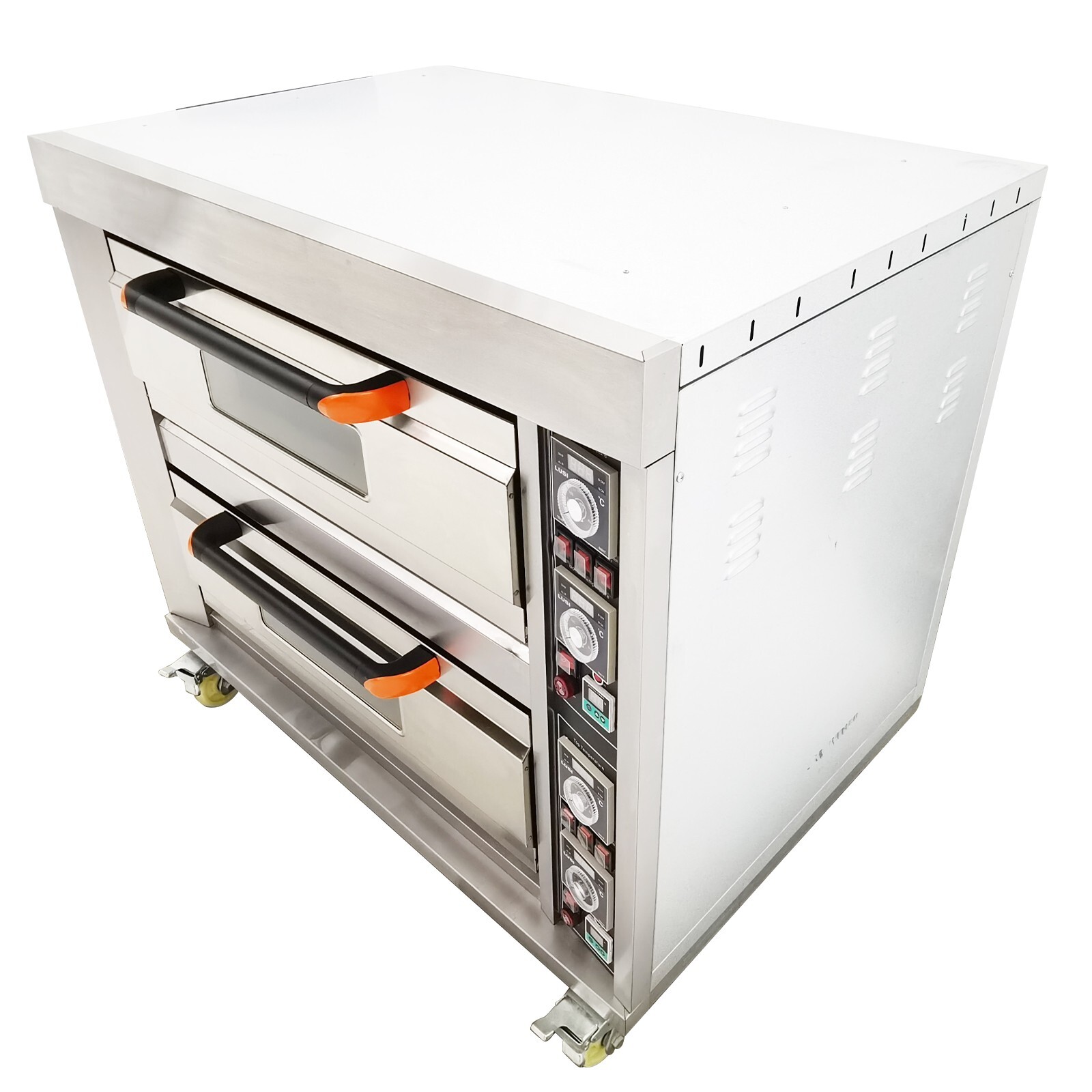 220V Commercial Stainless Steel Large Double Oven Electric Pizza Oven Bread Oven
