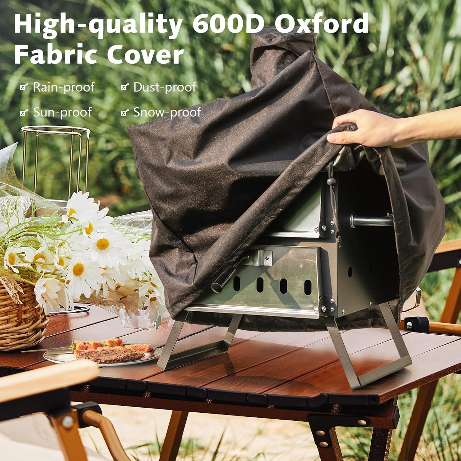 Elegant Waterproof Stainless Steel Outdoor Pizza Oven – Fast Preheat for Picnics