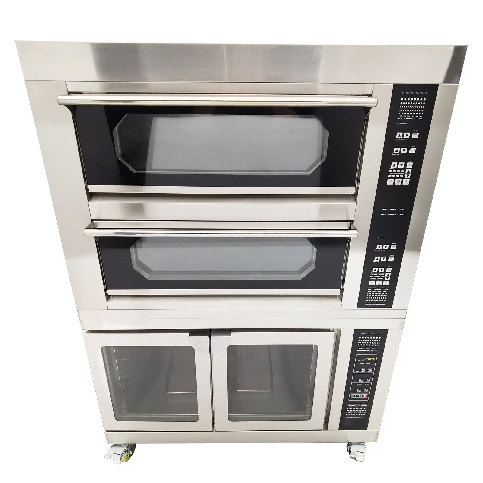 Commercial Electric Triple Pizza Oven wih Fermentation Tank & Bakewares 220V 3PH