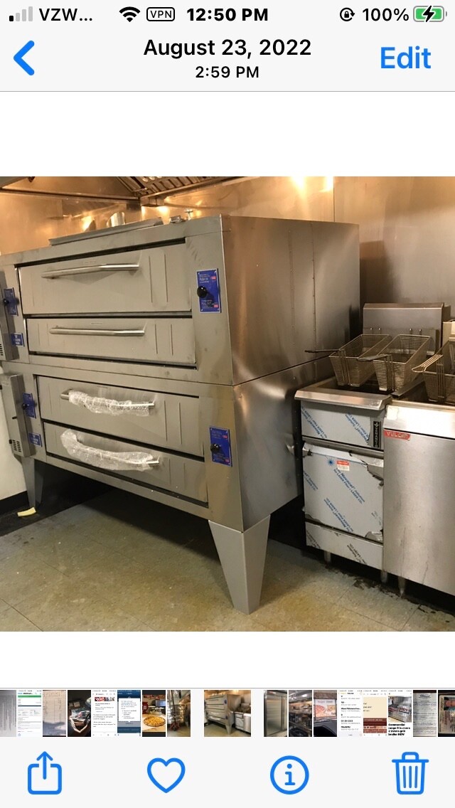 Baker’s Pride Y-600 Double Deck Pizza Oven Double Stack