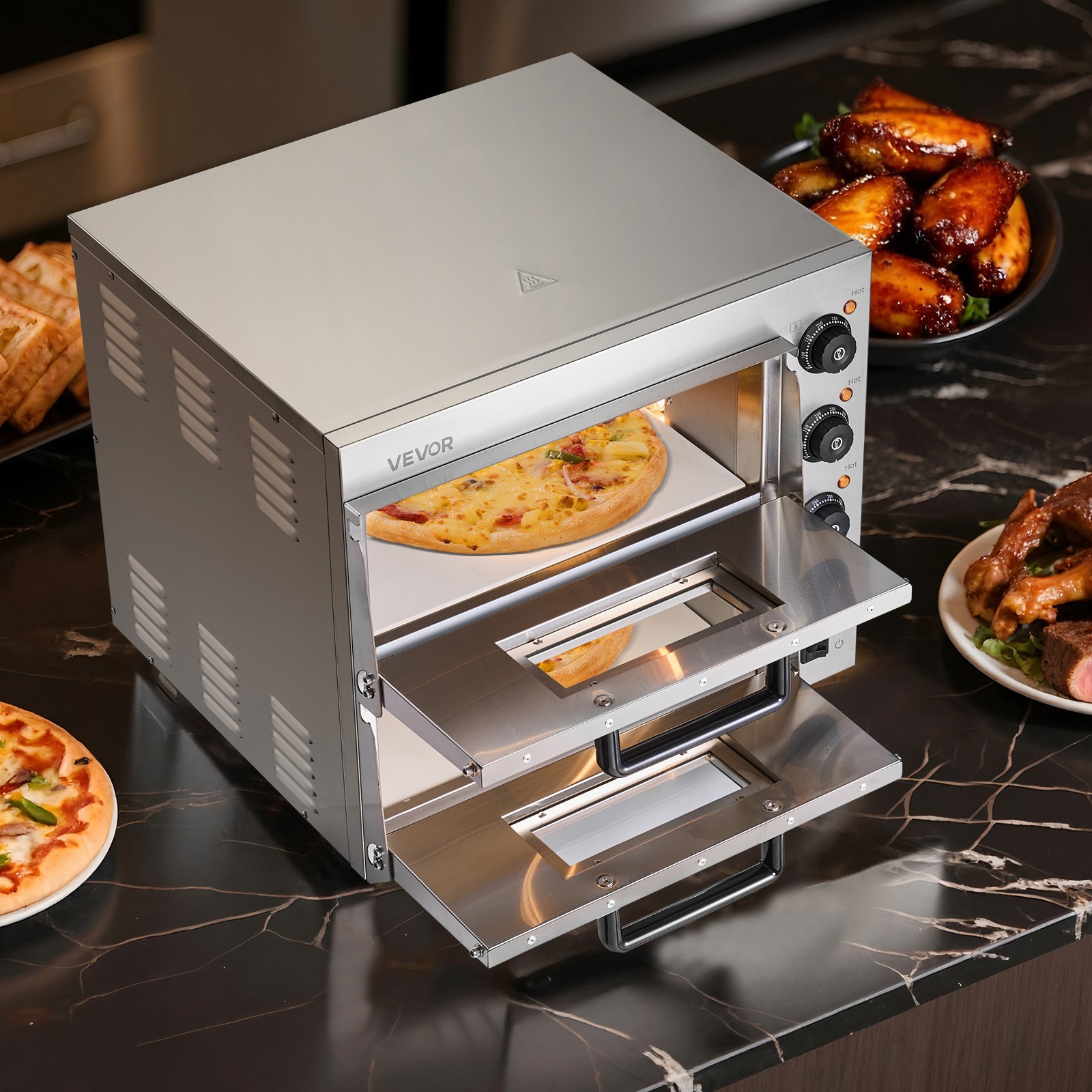 VEVOR Commercial Countertop Pizza Oven Electric Pizza Oven for 16-In Pizza