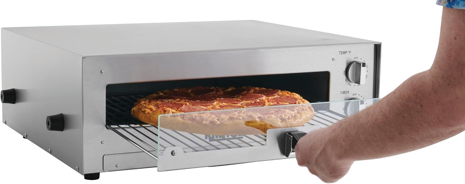 16″ Commercial Electric Countertop Pizza Oven 120V 1700 Watts | Stainless Steel