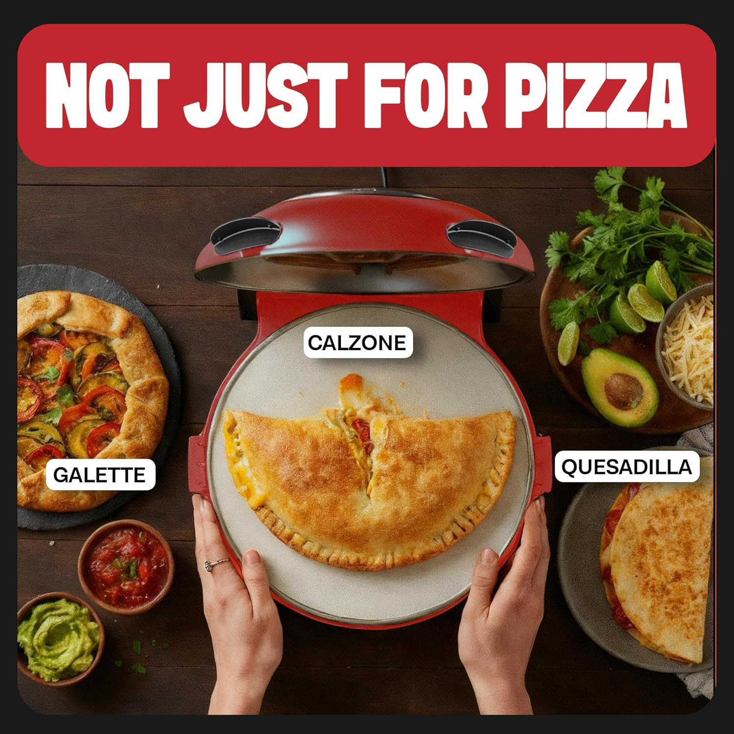 Crispy Crust Pizza Oven by Granitestone – 12 Inch Electric Pizza Oven Indoor Cou