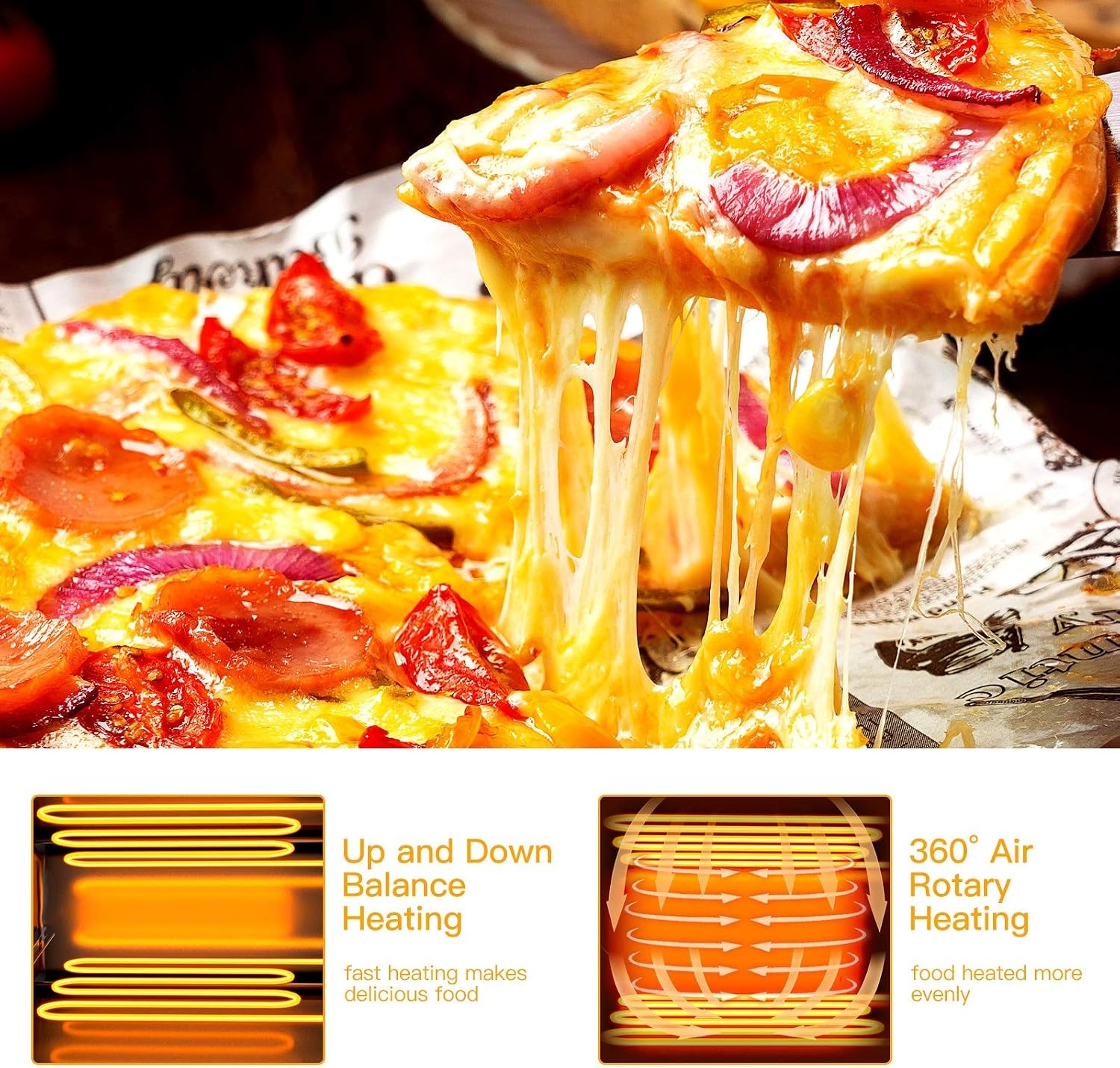 Electric Pizza Oven Indoor Stainless Countertop Pizza Maker with Timer