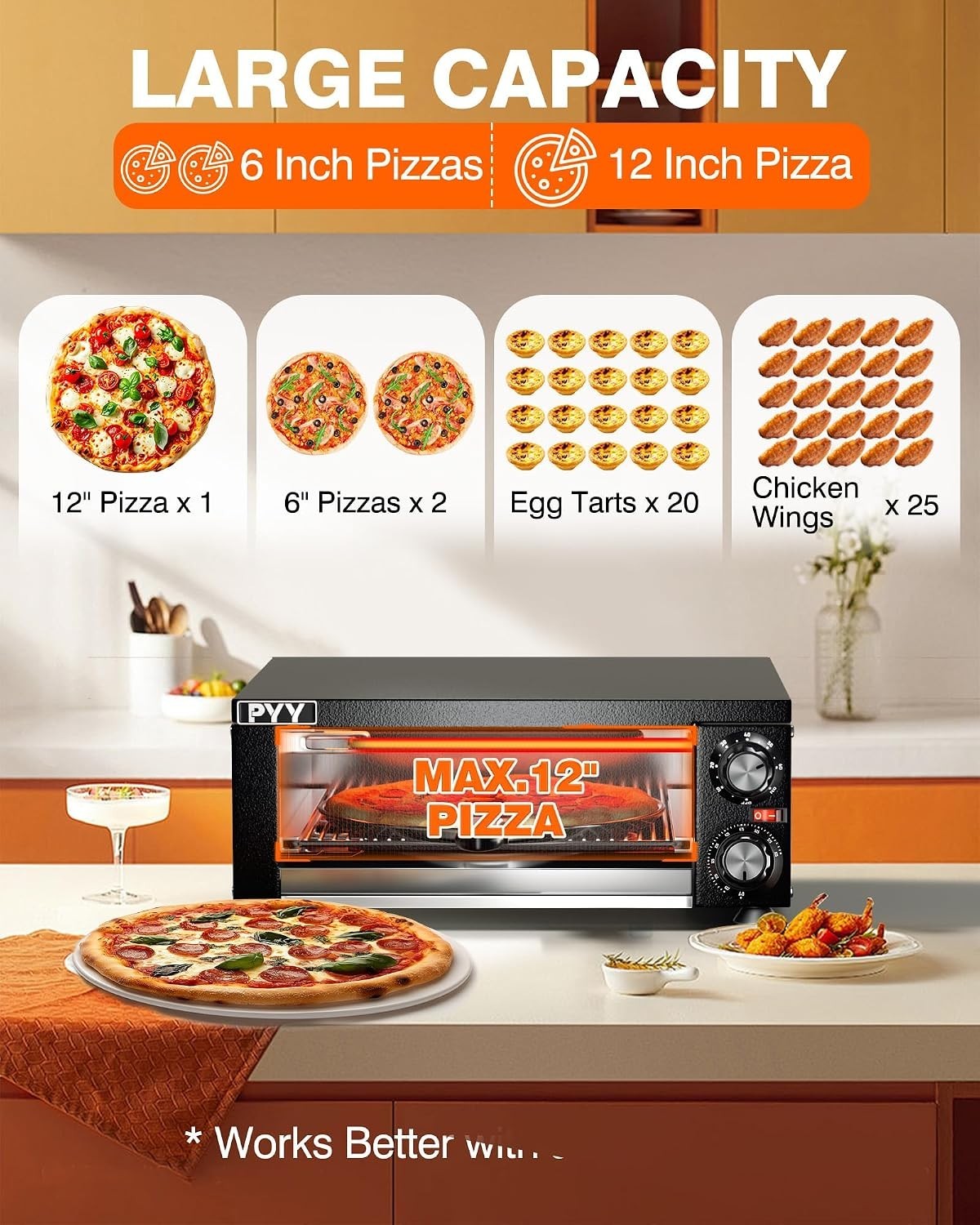 Electric Pizza Oven Indoor Countertop Pizza Oven Commercial Pizza Maker Machi…