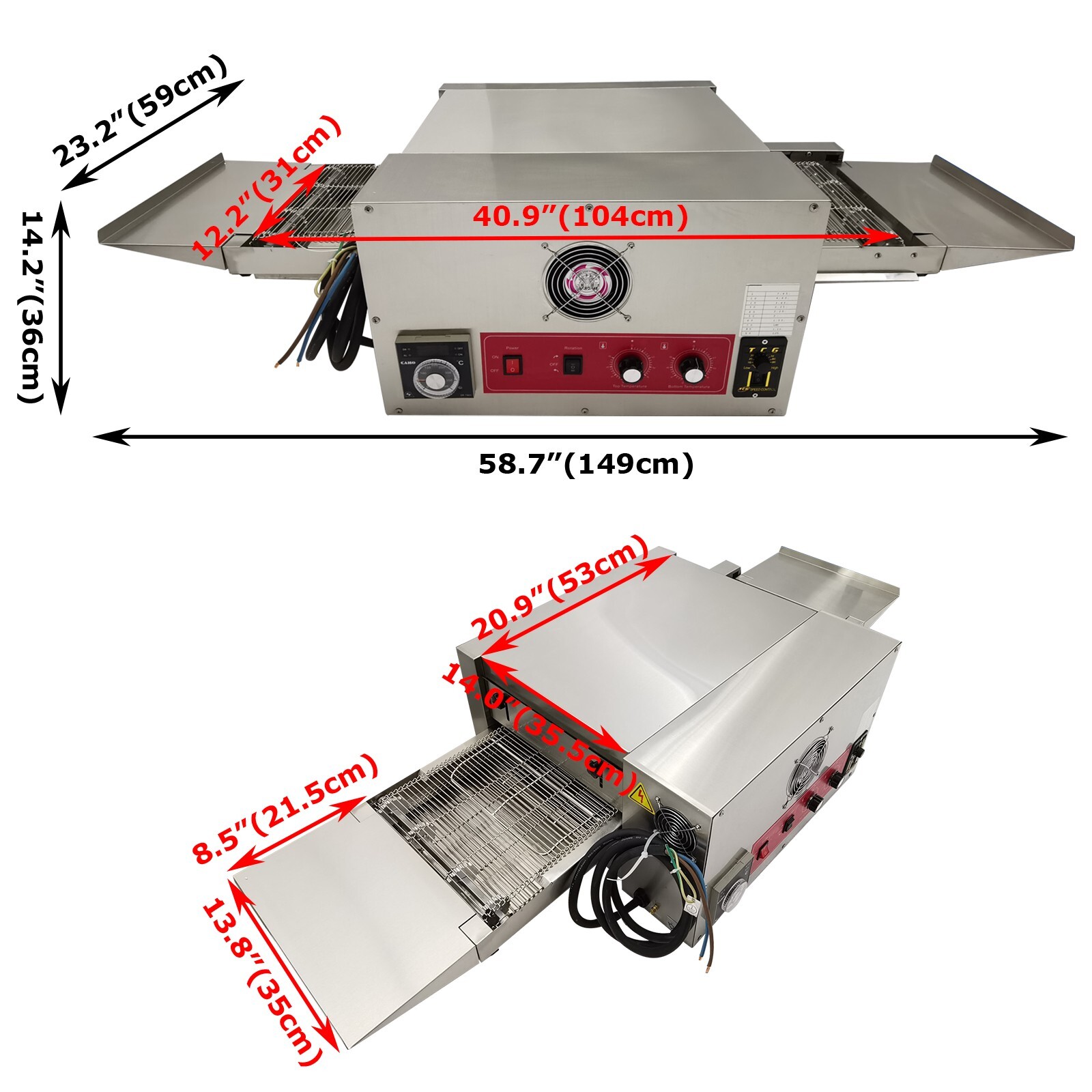 220V Countertop Conveyor Pizza Oven Commercial Baking Oven Electric Stove 12″