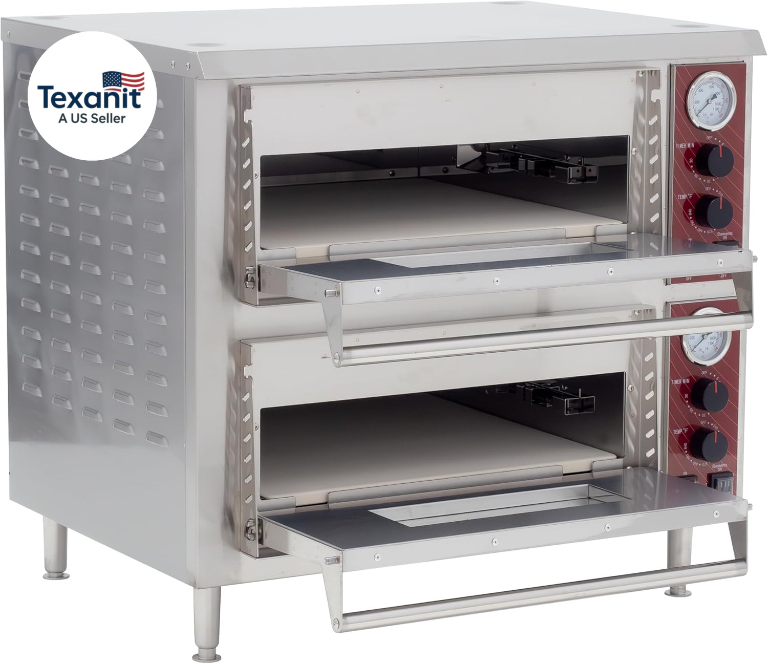 Commercial Oven, Double-Deck Countertop Electric Pizza/Bakery Oven, Stainless St