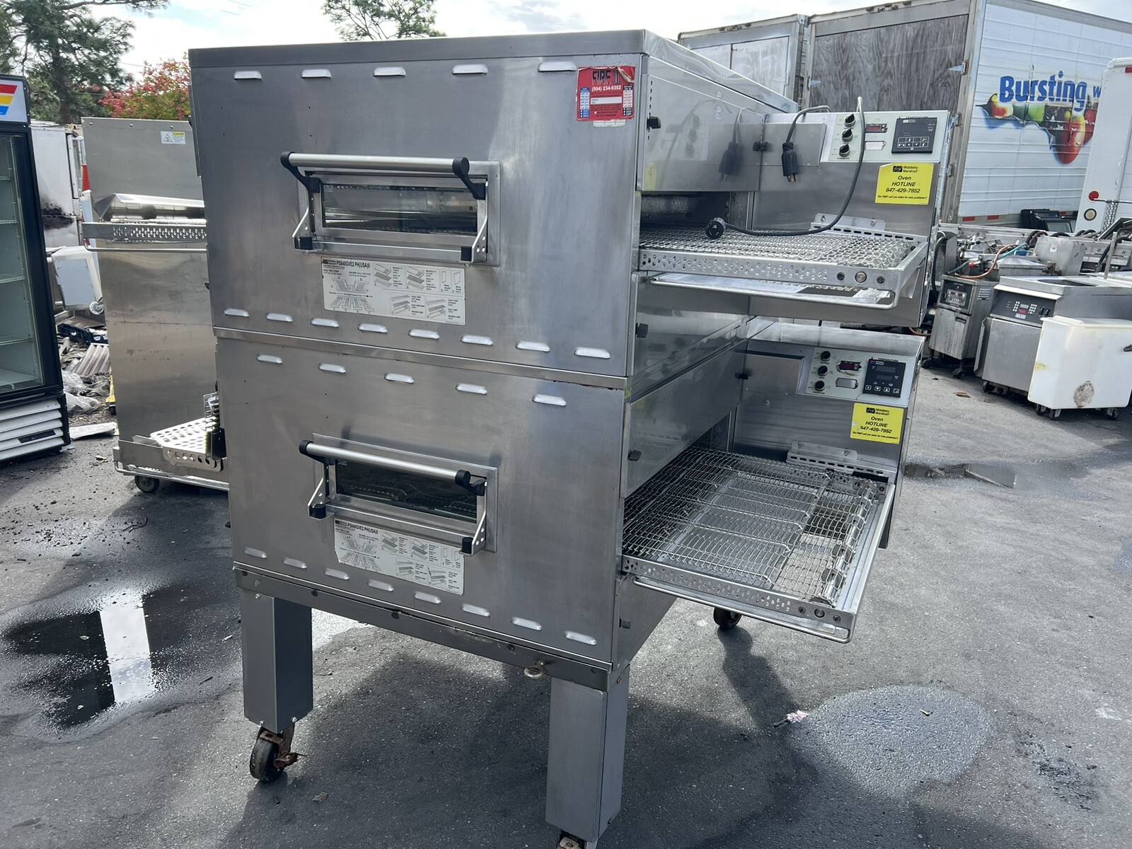 Middleby Marshall PS840G VE2-PH Natural Gas Double Stack Conveyor Pizza Oven