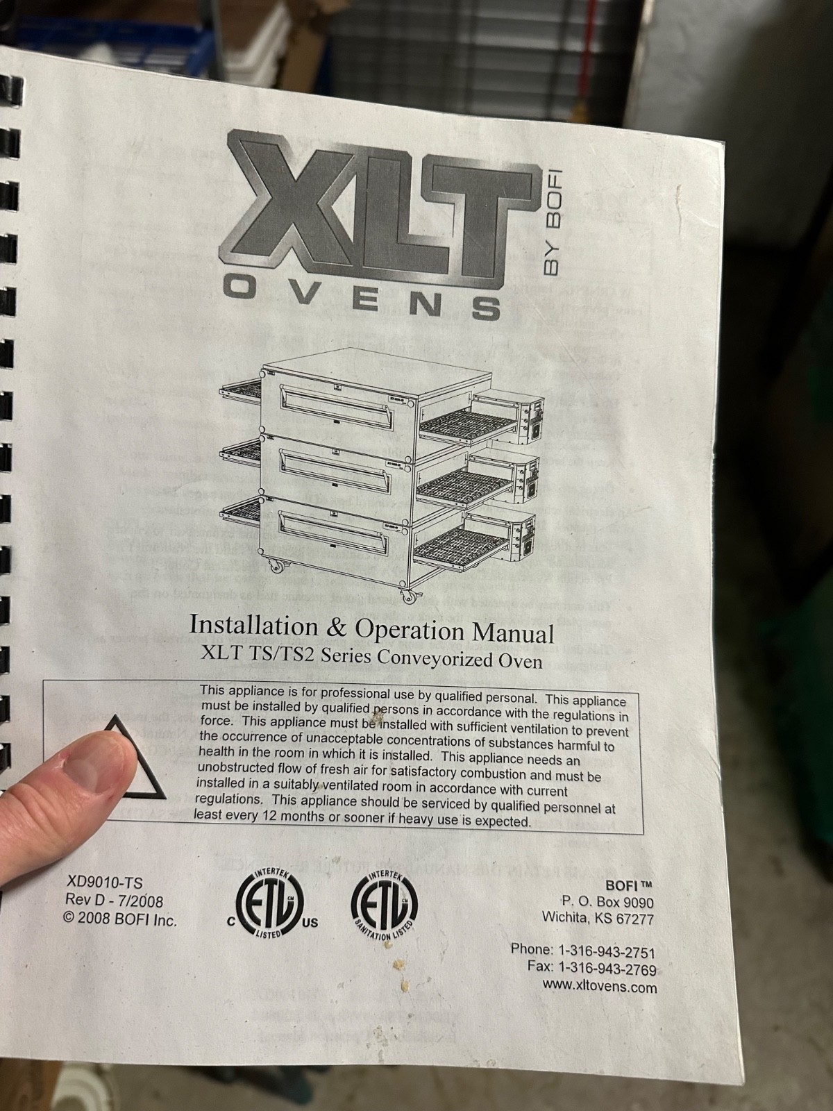 Used XLT 3270B–Natural Gas—120V included base and casters