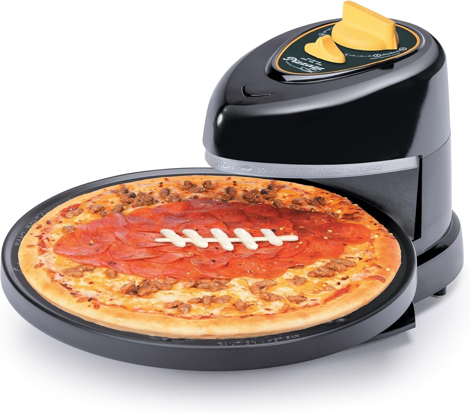 Green/Gold Pizzazz Plus Rotating Oven – 12-Inch Nonstick, Easy Cleanup Appliance