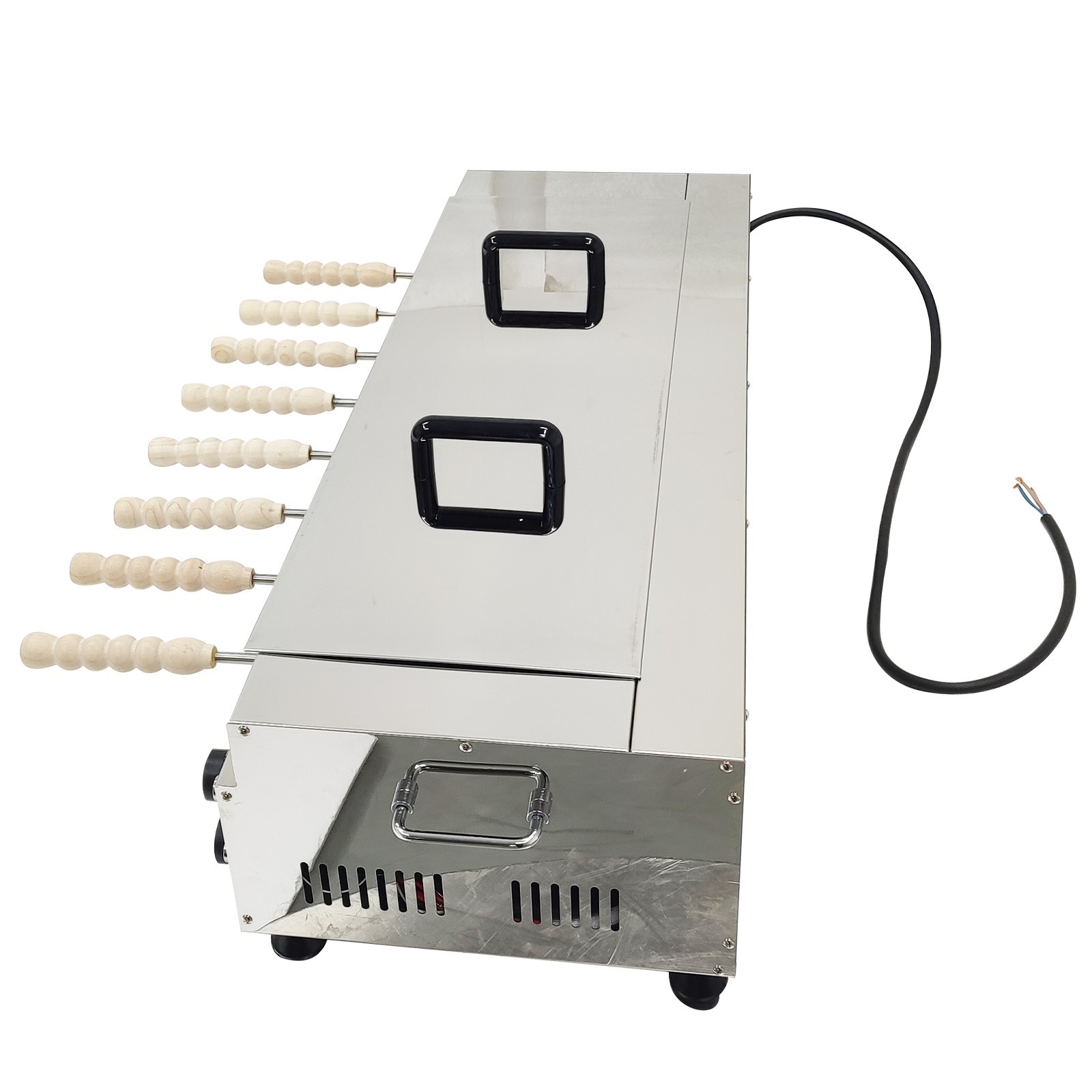 220V Commercial Chimney Cake Bread Maker Baking Machine 8 Molds Rolling Bread