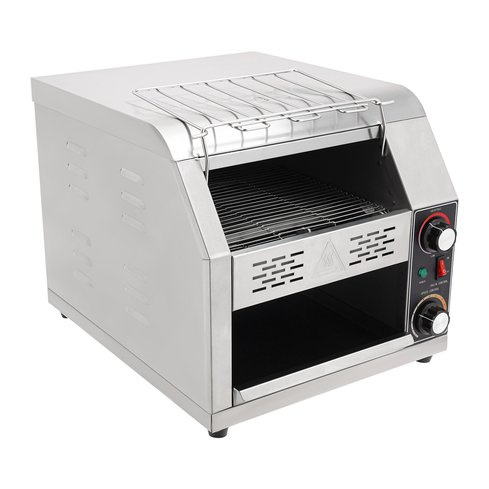 1900W Commercial Conveyor Bread Oven with Temp & Speed Control Stainless Steel