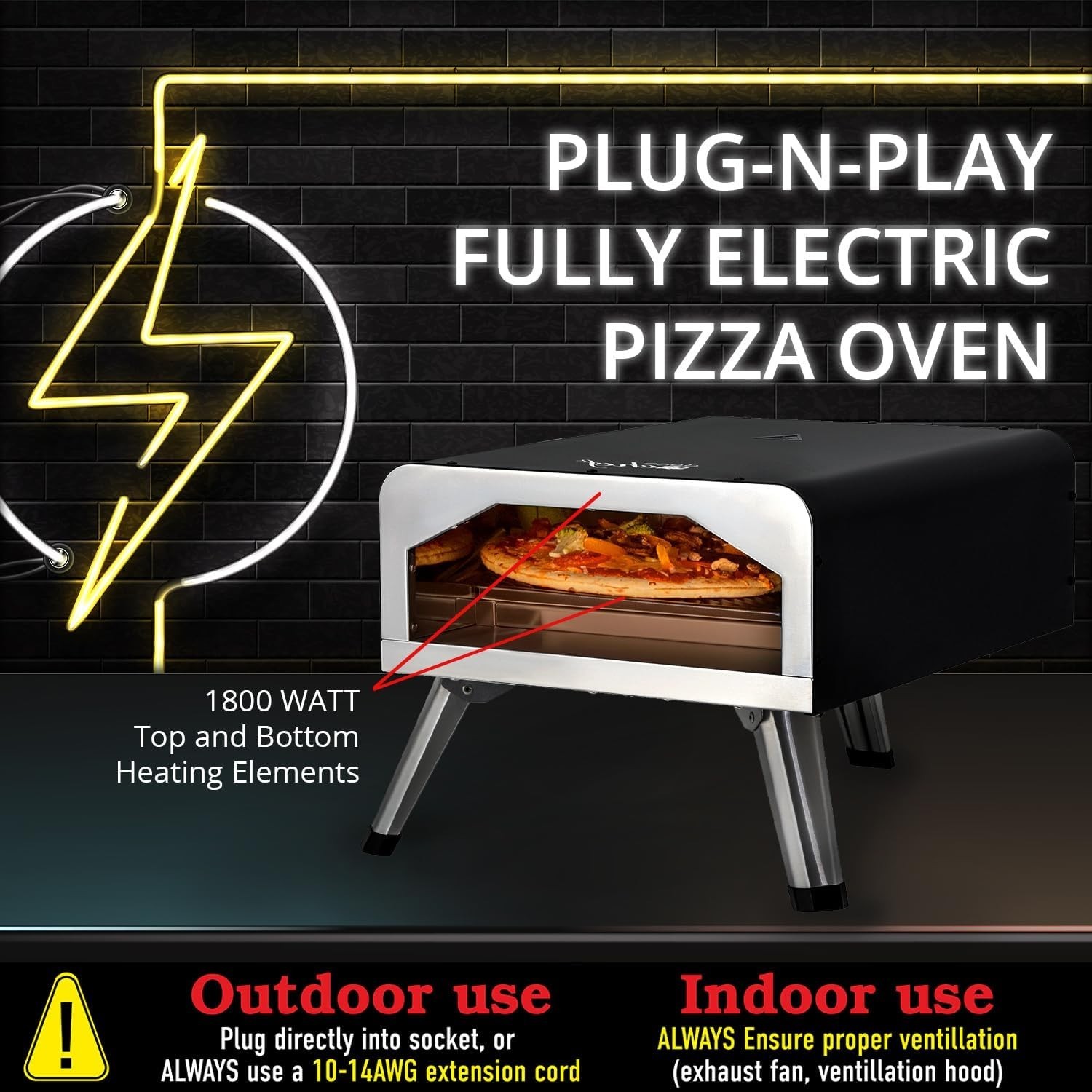 Versatile 2-in-1 Electric Pizza Oven & Grill – Complete with Accessories