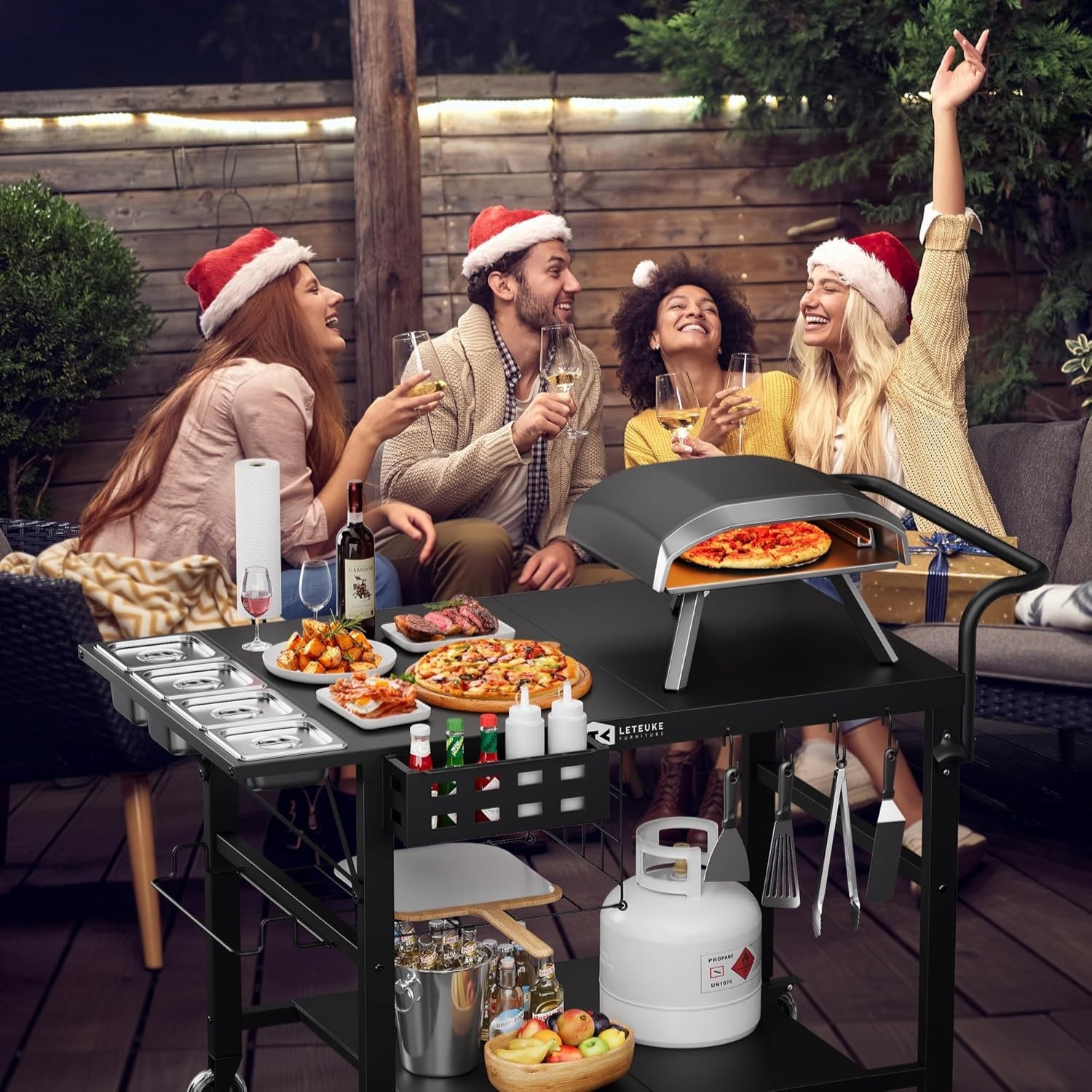 Grill Cart for Pizza Oven & Blackstone Griddle