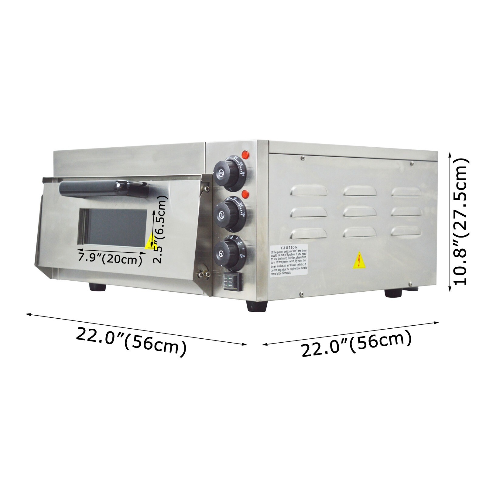 110V 2KW 16″ Commercial Electric Single-layer Pizza Oven Kitchen Bread Oven