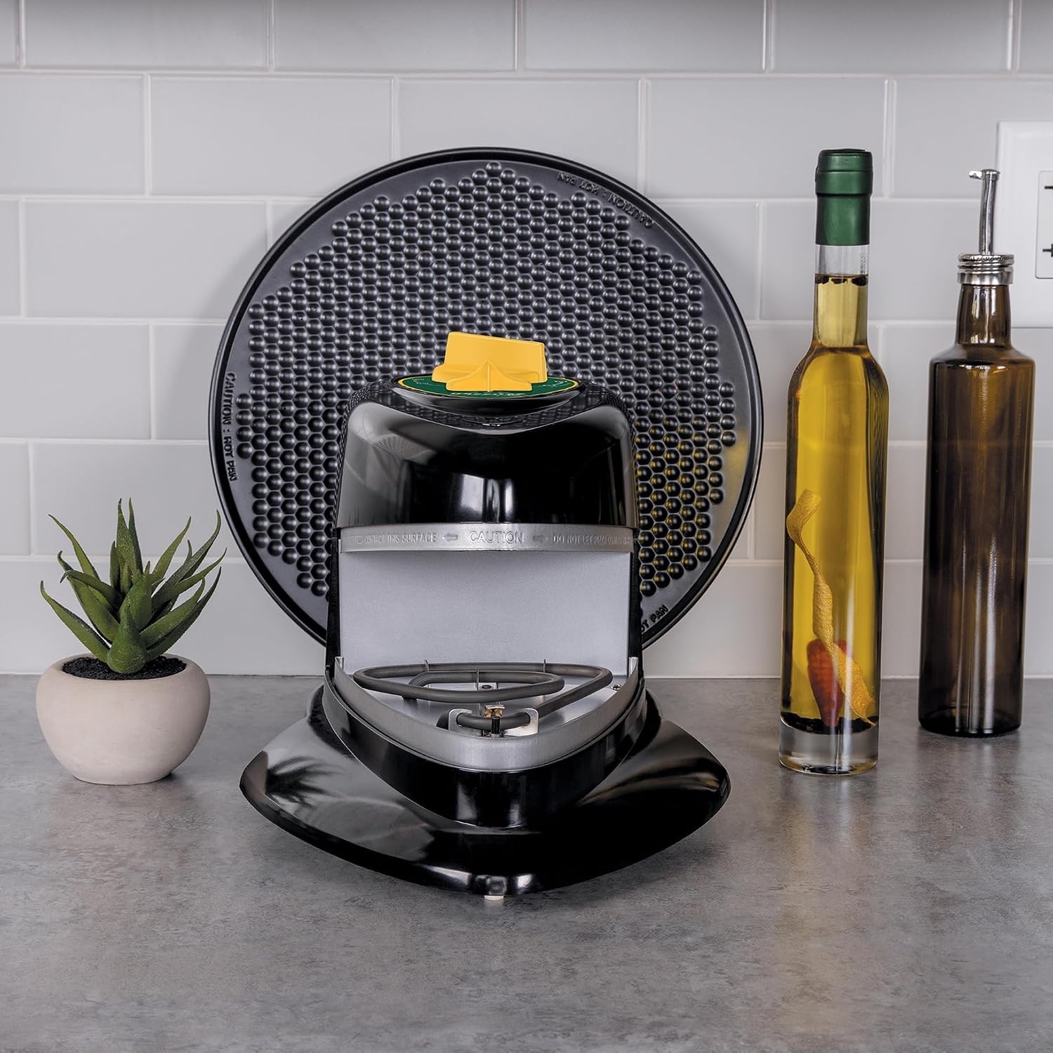 Green/Gold Pizzazz Plus Rotating Oven – 12-Inch Nonstick, Easy Cleanup Appliance