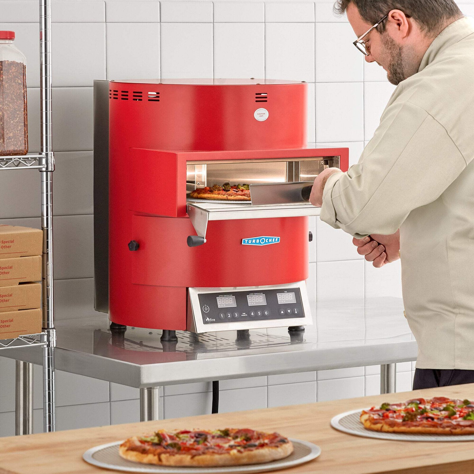 TurboChef Fire Red Electric Countertop Ventless Pizza Oven – 208/240V, 1 Phase