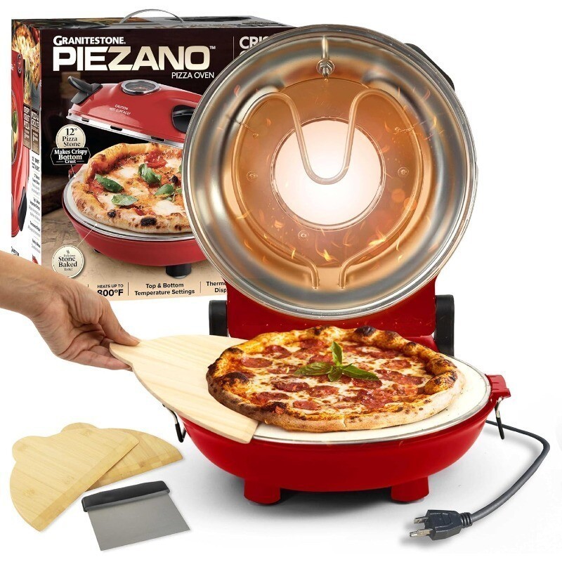 Crispy Crust Pizza Oven Electric Pizza Oven Indoor Portable 12 Inch Countertop