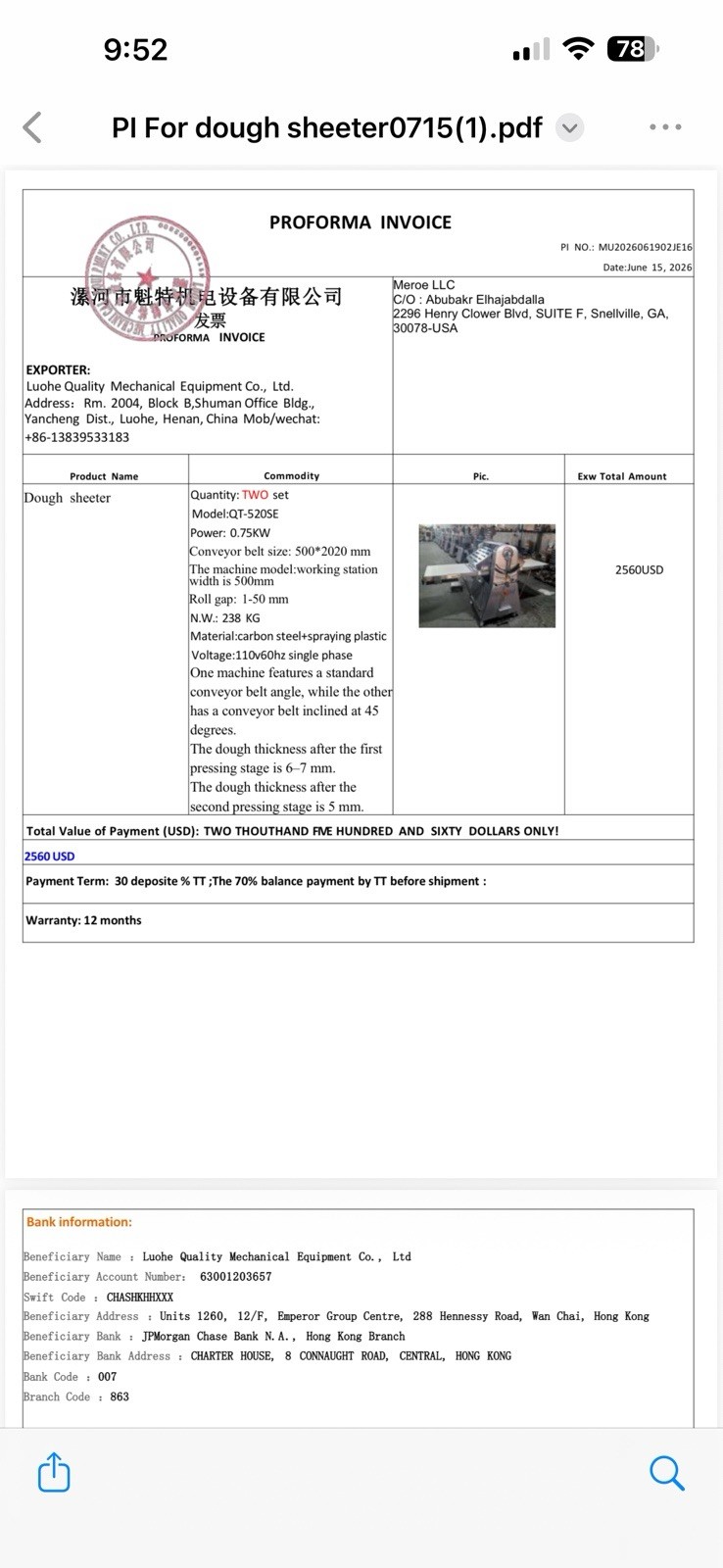 QT-520SE Electric Commercial Conveyor Oven, 2 Deck, 1 Belt, Floor Model