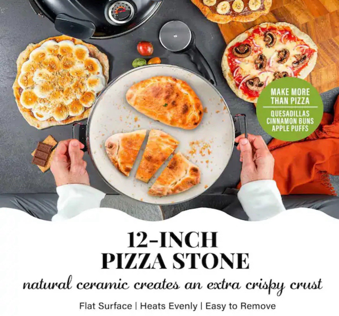 PIEZANO Crispy Crust Pizza Oven by Granitestone – Electric Pizza Indoor Oven
