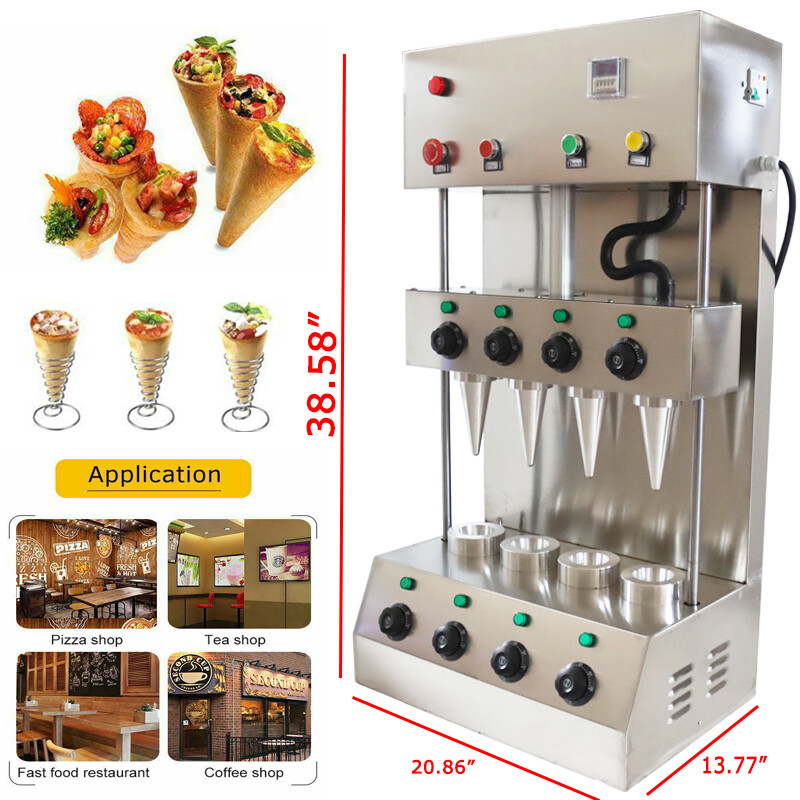 110V Four Heads Electric Commercial Pizza Cone Forming Machine Dessert Cook