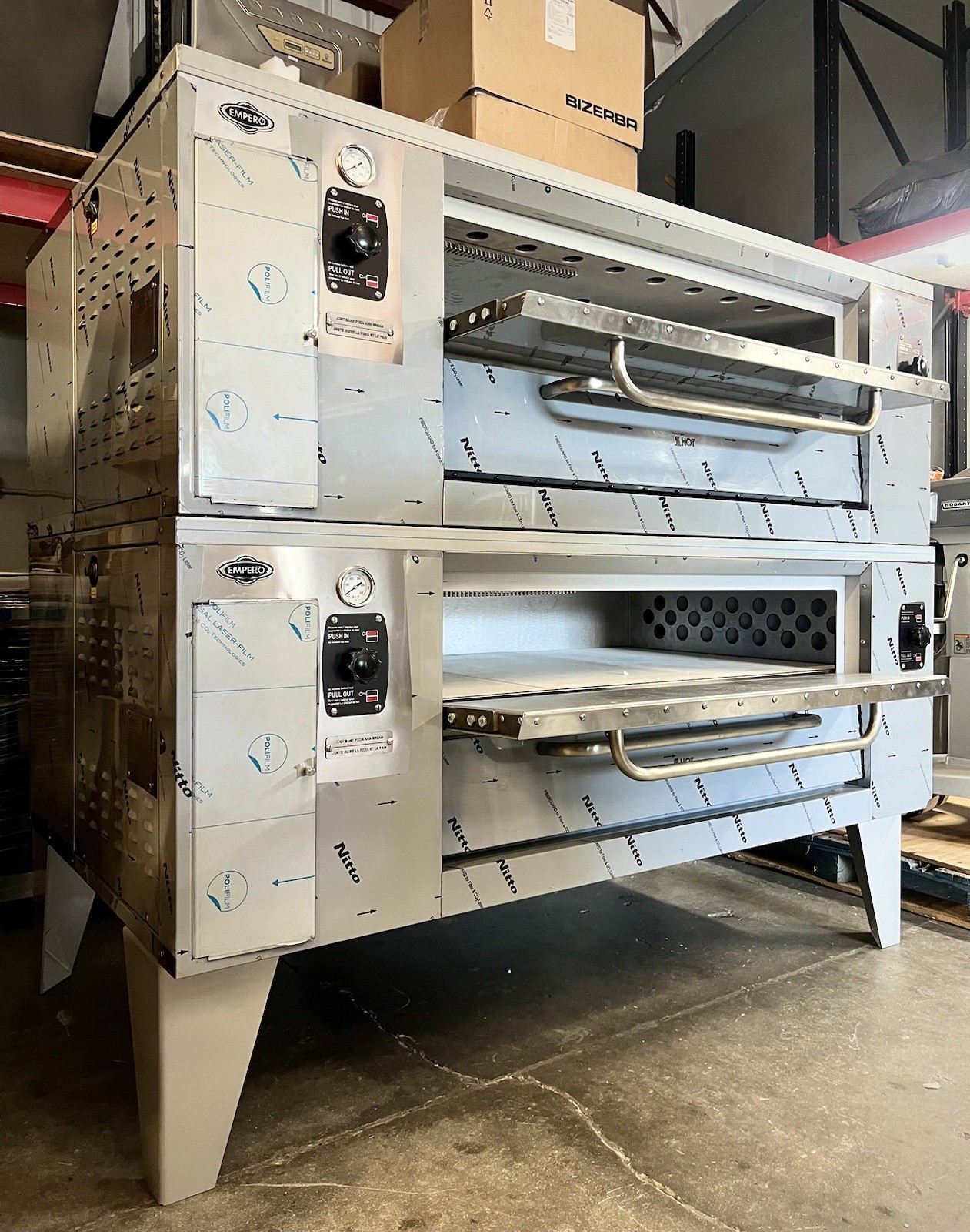 Empero Kosova Bakers Perfect Double Deck Natural Gas Pizza Ovens Brand New
