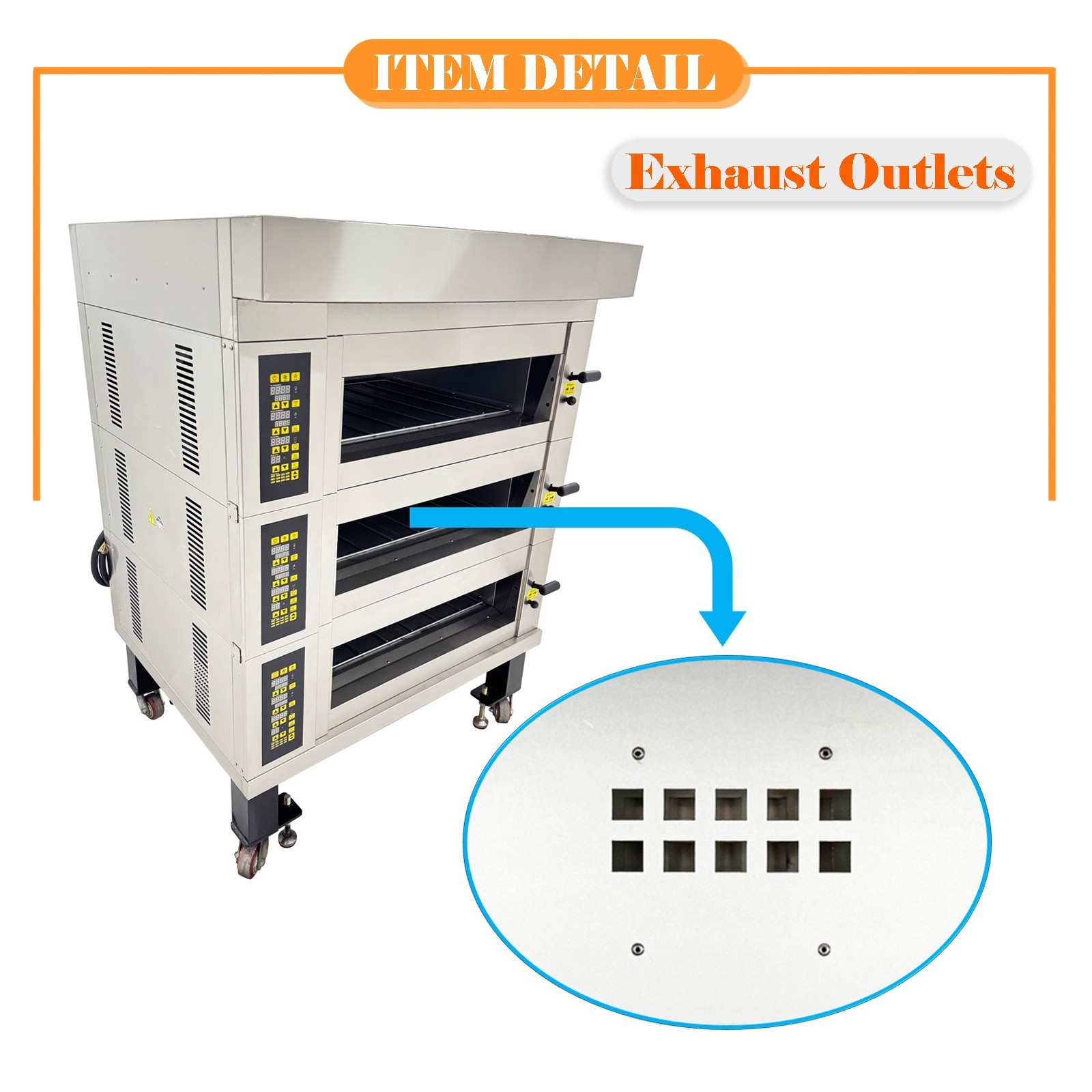 220V European Style Electric Pizza Oven 19.8KW Removable Electric Oven 3PH