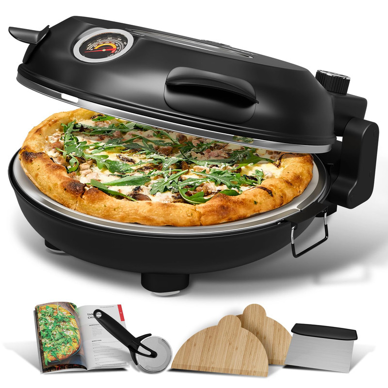 Eatex Electric Pizza Oven Indoor 12 Inch Countertop Pizza Oven Portable Stone
