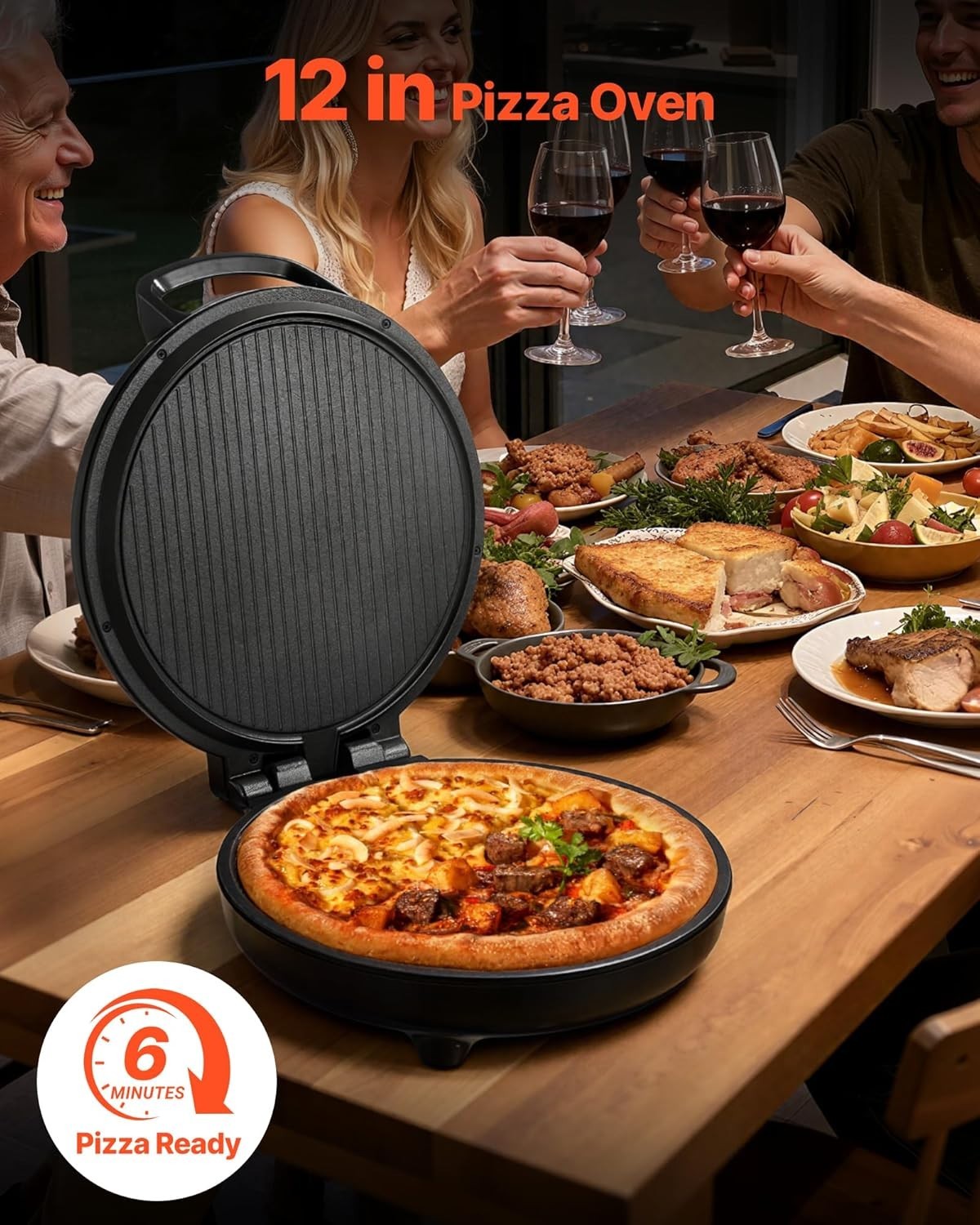 Bake and Grill with 1200W Electric Pizza Maker – Versatile and Easy to Use