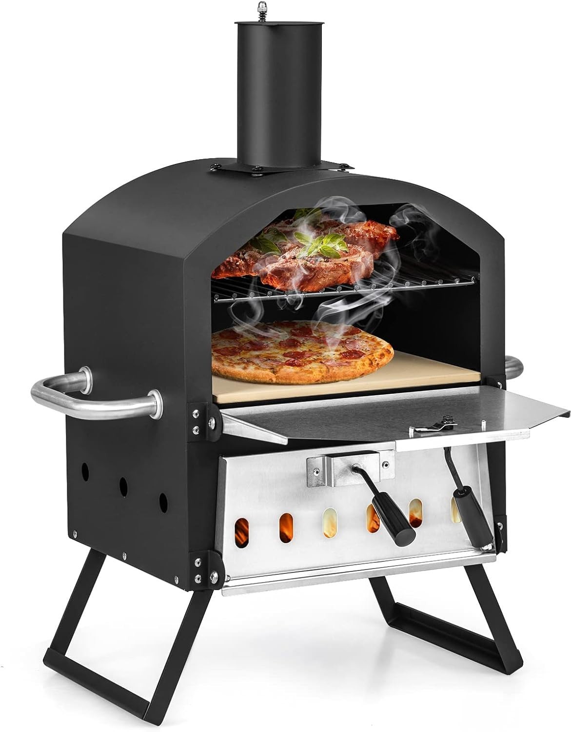 Elegant Waterproof Stainless Steel Outdoor Pizza Oven – Fast Preheat for Picnics