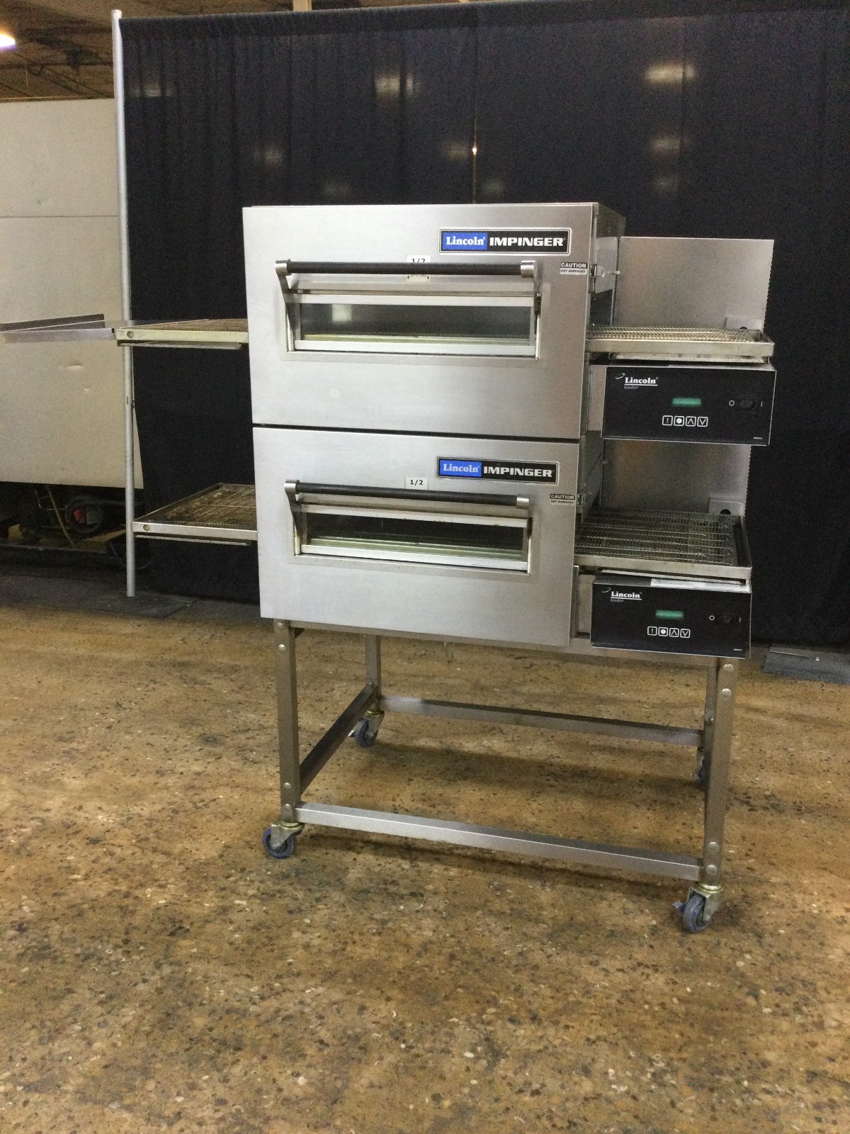 Lincoln Impinger 1116-080-A Gas Double Stack Conveyor Pizza Oven With Stand