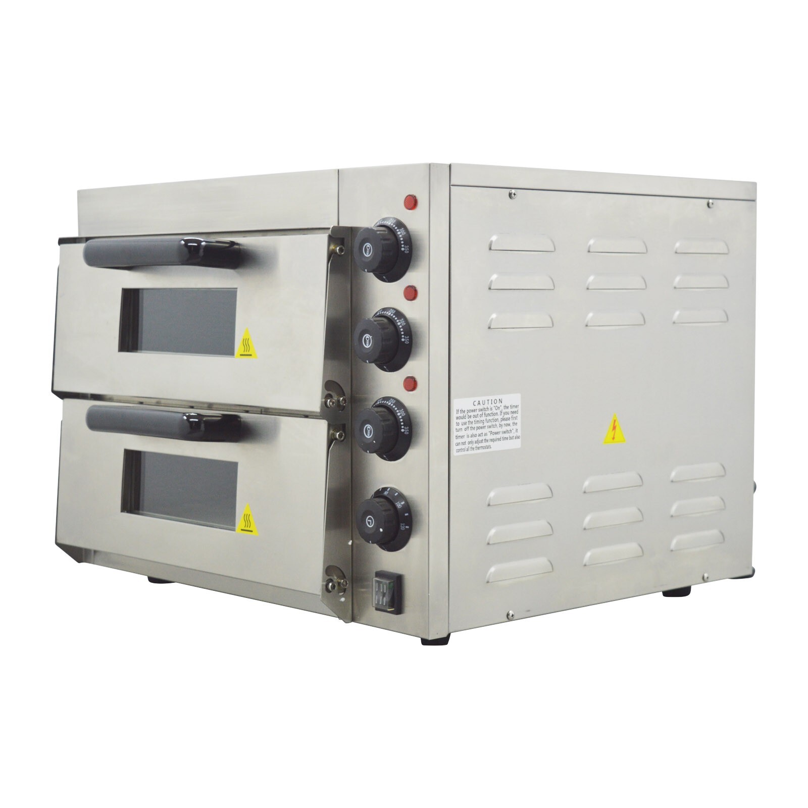 Commercial 220V 3KW Double-Decker 16″ Pizza Electric Oven with 2 Gypsum Board