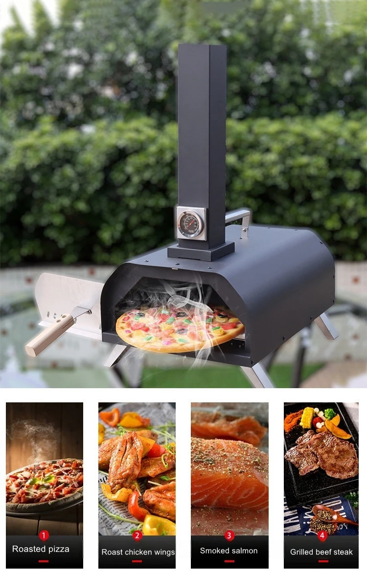 Pizza Oven with Thermometer Folding Portable Pizza Oven for Home Commercial Use