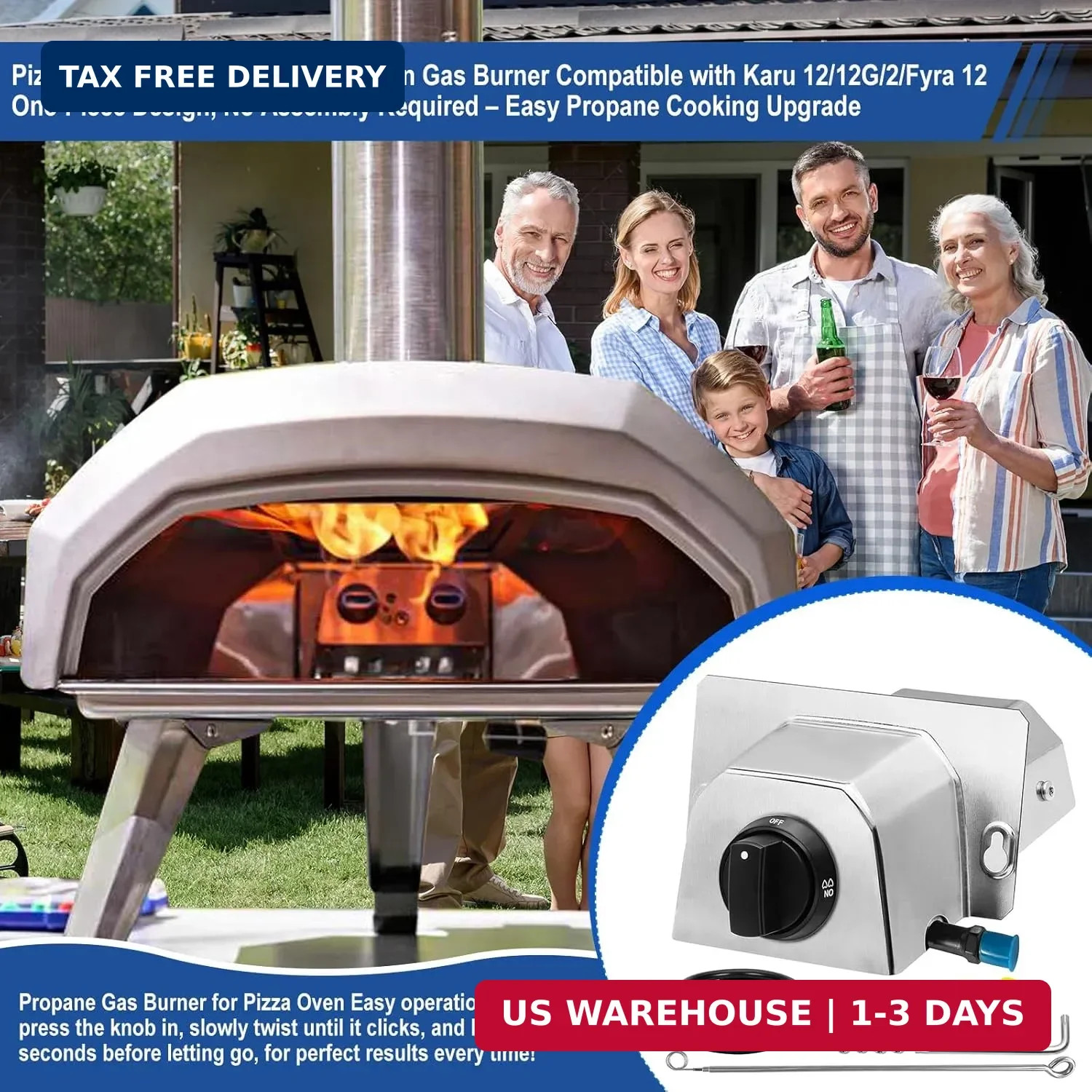 Pizza Oven Accessories, Pizza Oven Gas Burner Attachment, Outdoor Pizza Oven Acc