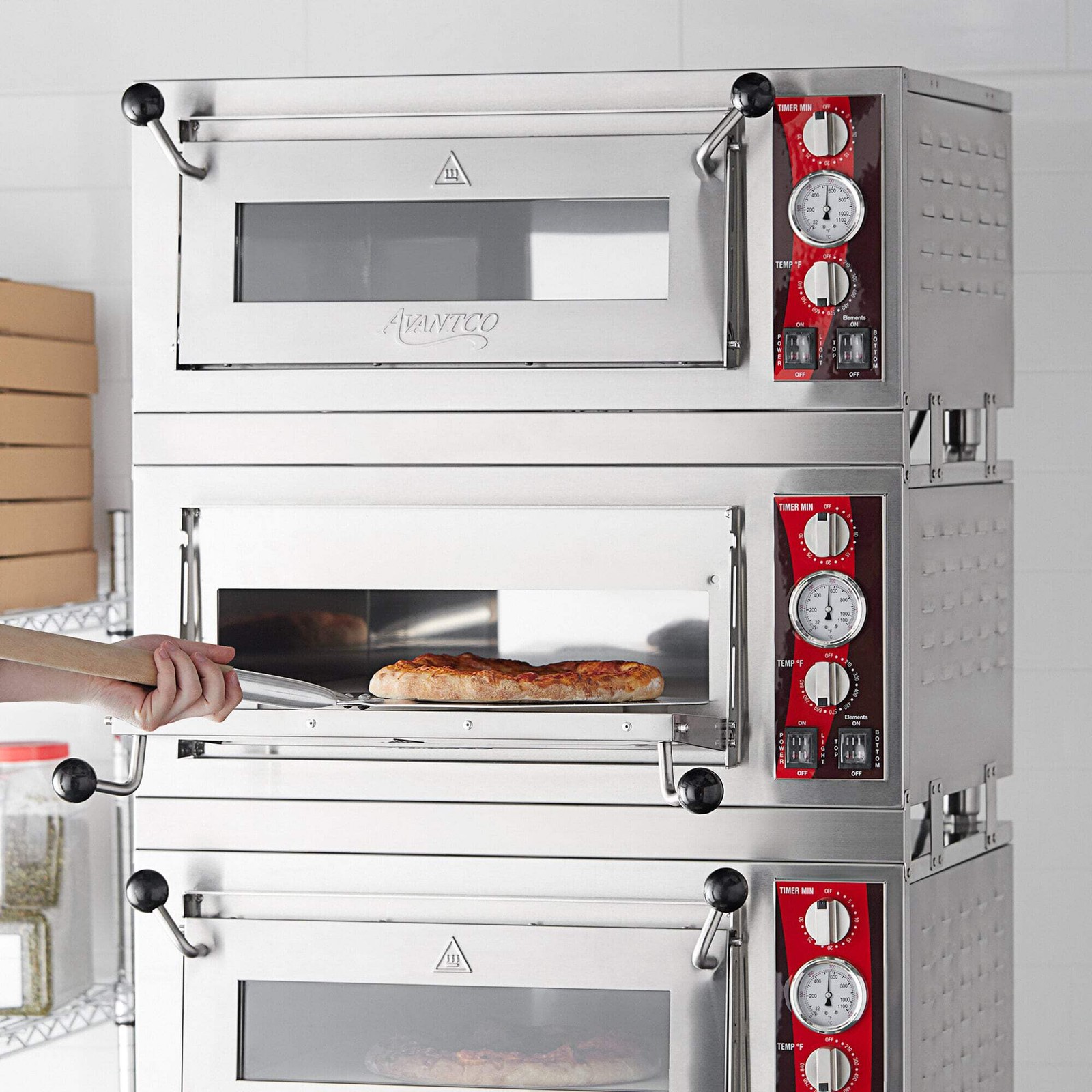 Quadruple Deck Pizza/Bakery Oven with Four Independent Chambers; (4) 1700W, 120V