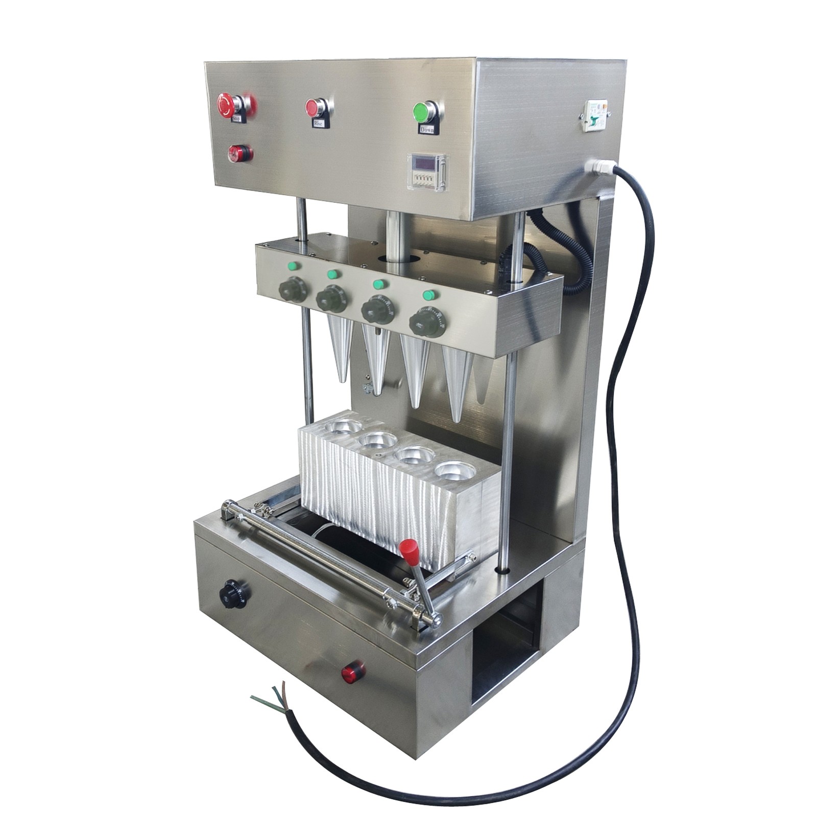 4 Head Cone Pizza Forming Machine 110V Spiral Conical Cone Pizza Forming Maker