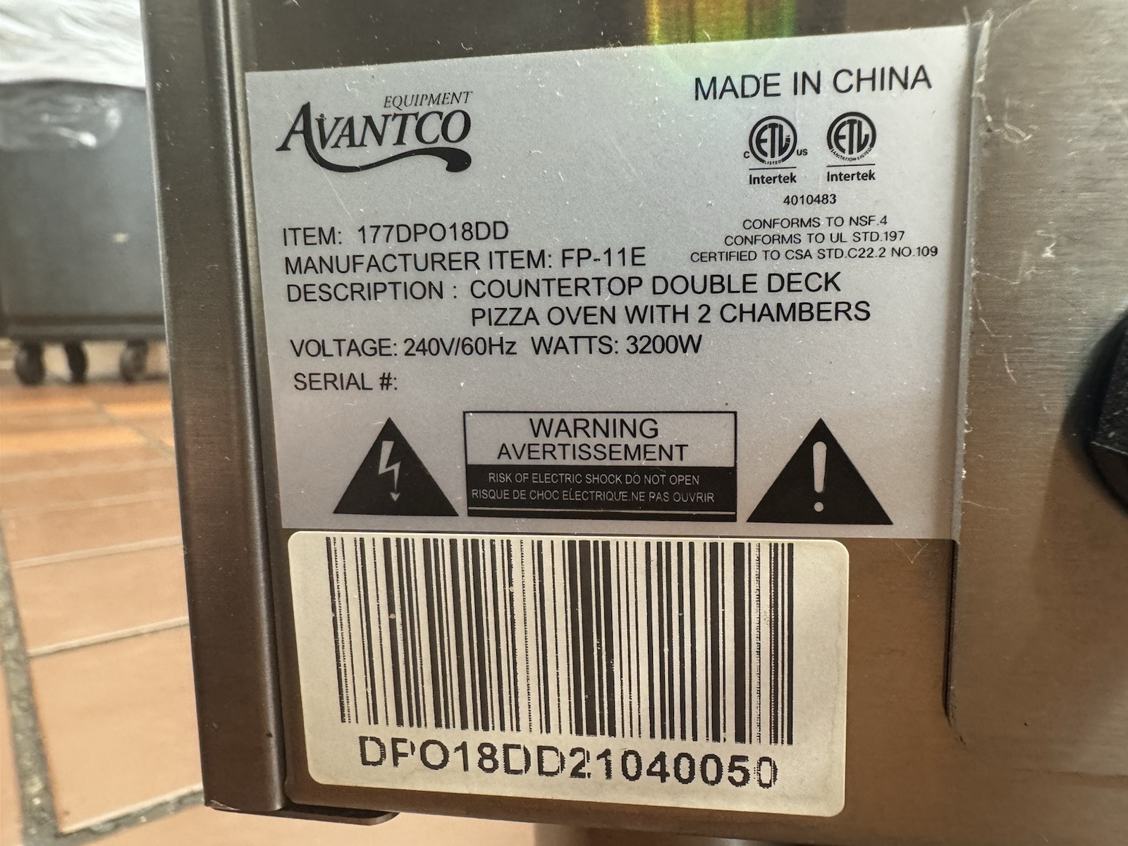 Advanco Double Decker Counter Top Pizza Oven