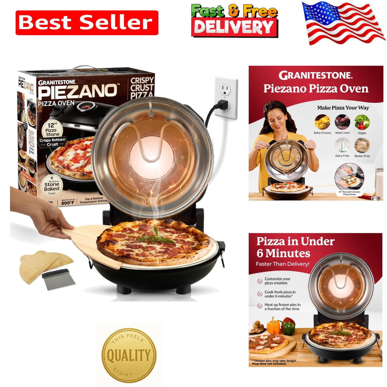 Compact 12” Pizza Maker with Dual Heat Control – Ultimate Pizza Experience