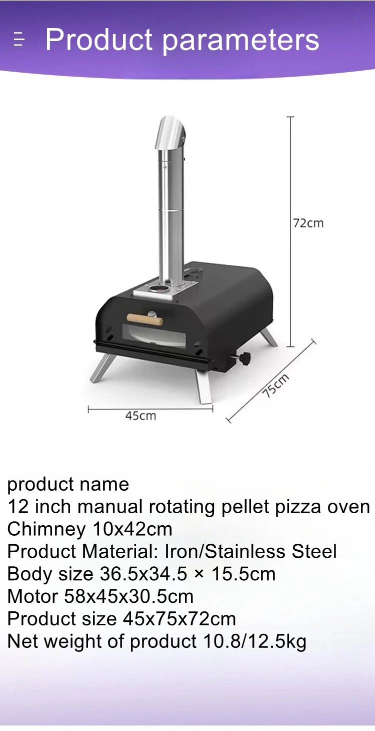 Pizza Oven with Thermometer Folding Portable Pizza Oven for Home Commercial Use