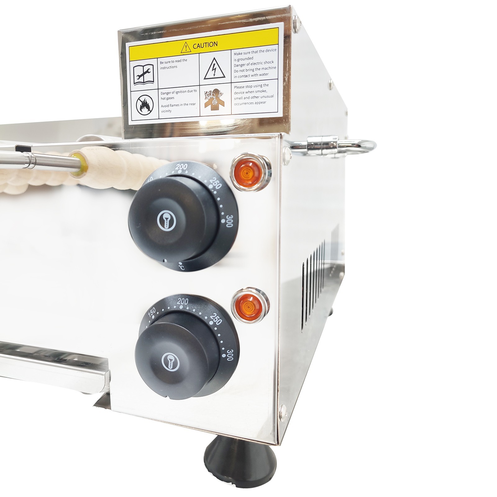 220V Commercial Chimney Cake Bread Maker Baking Machine 8 Molds Rolling Bread