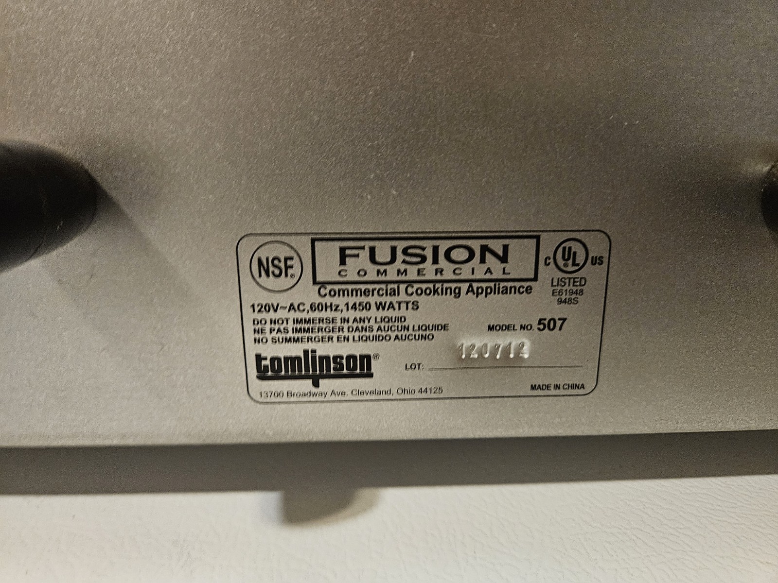 Fusion Commercial Electric Countertop Pizza Oven Model 507