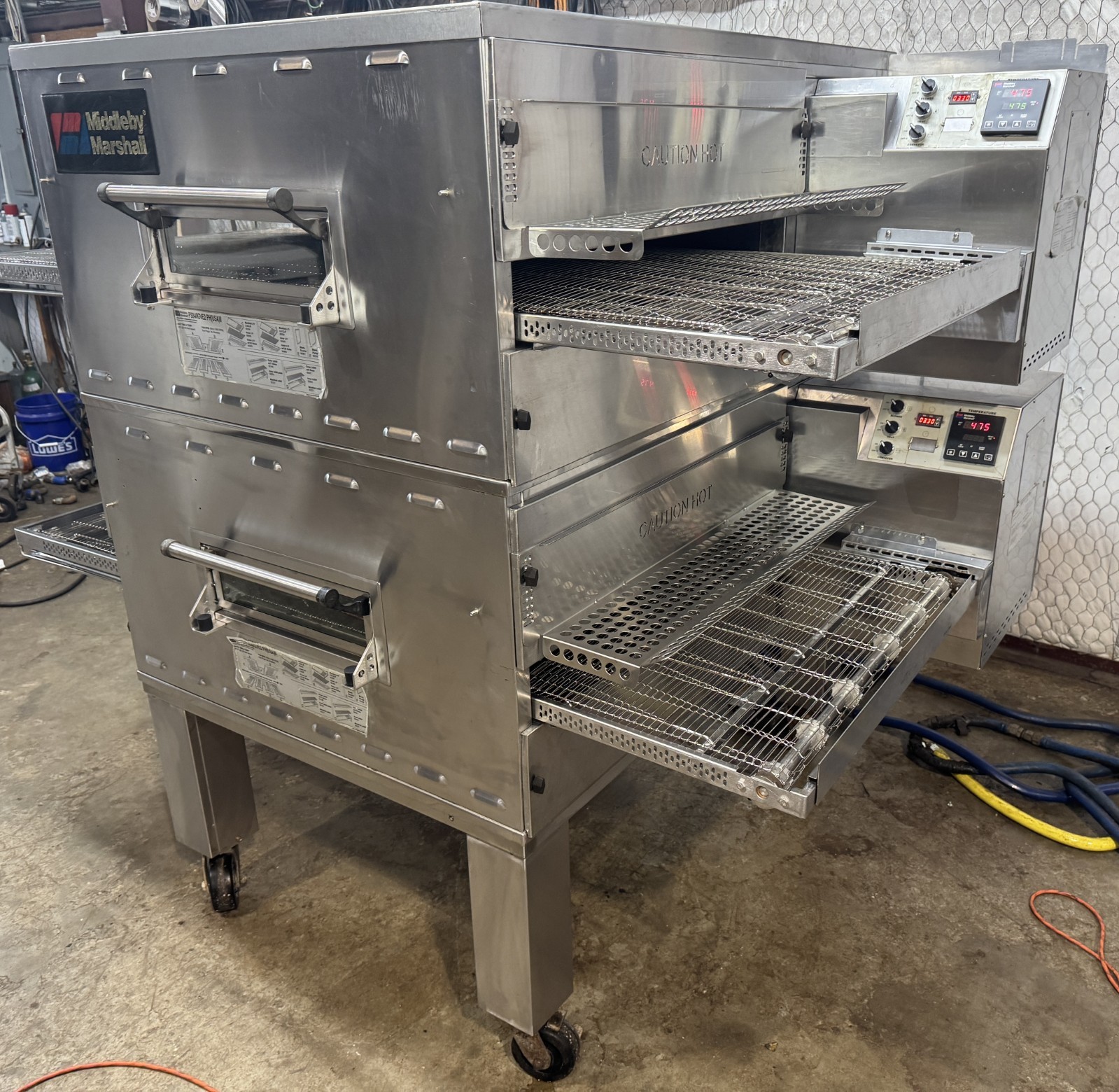 Middleby Marshall Ps840g gas Double Stack Conveyor Pizza Ovens ..Video