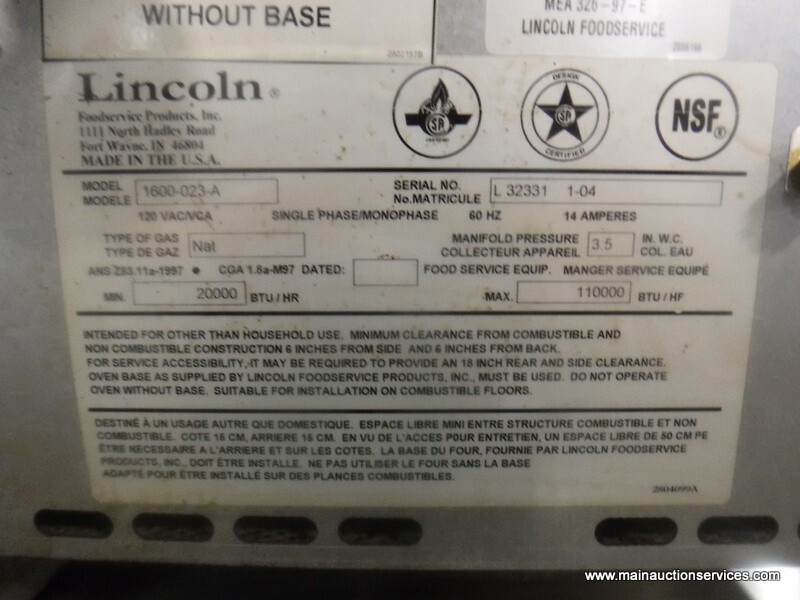 Lincoln Impinger 1600-023-A, Gas Double Deck Pizza Conveyor Oven
